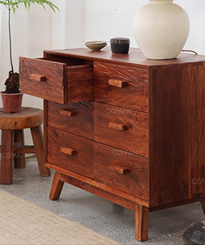 Wooden Furniture-Bedside Cupboard-Solid Wood Six-Bucket Cabinet
