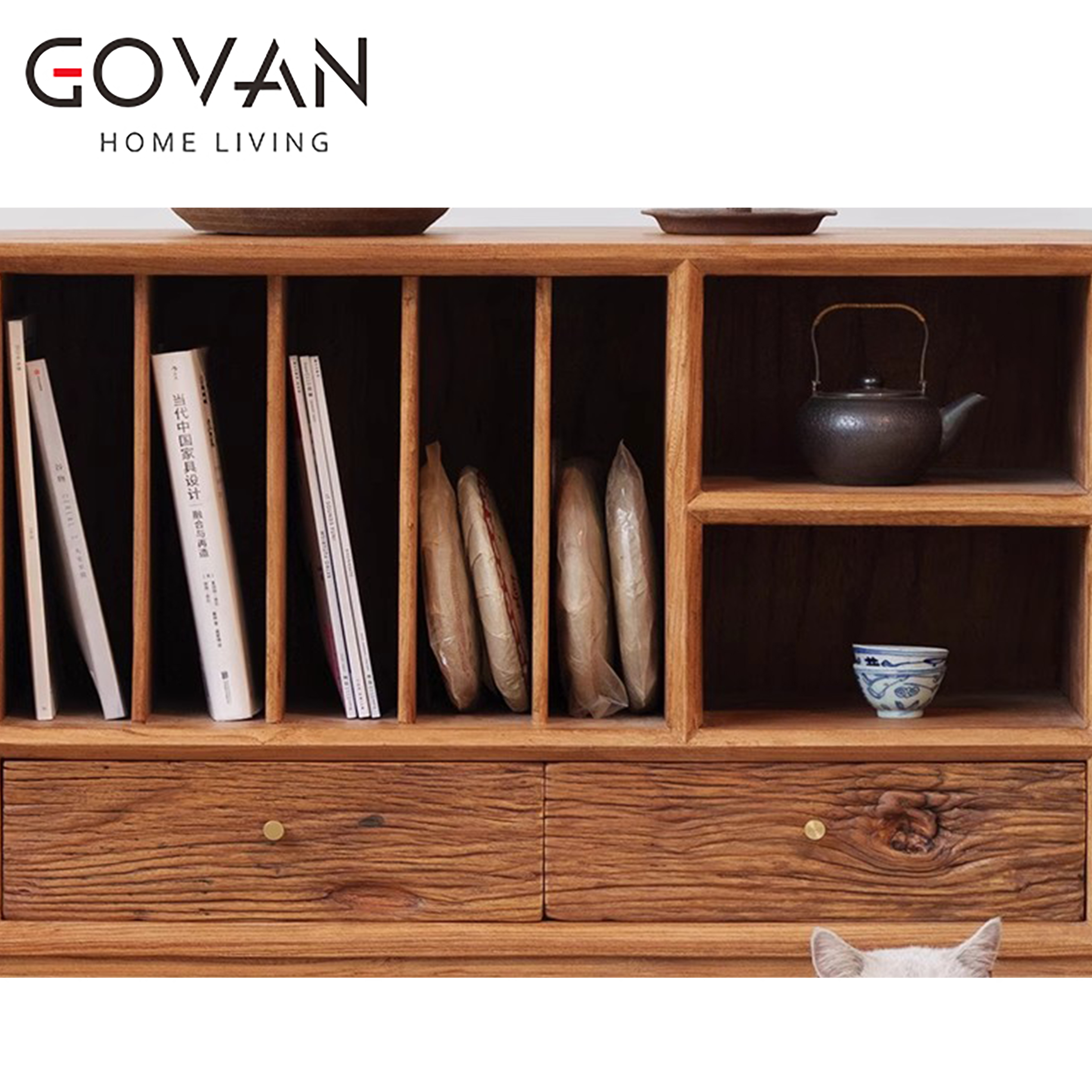 Wooden Furniture-Bedside Cupboard-Surprise Quiet Wind Solid Wood Low Cabinet