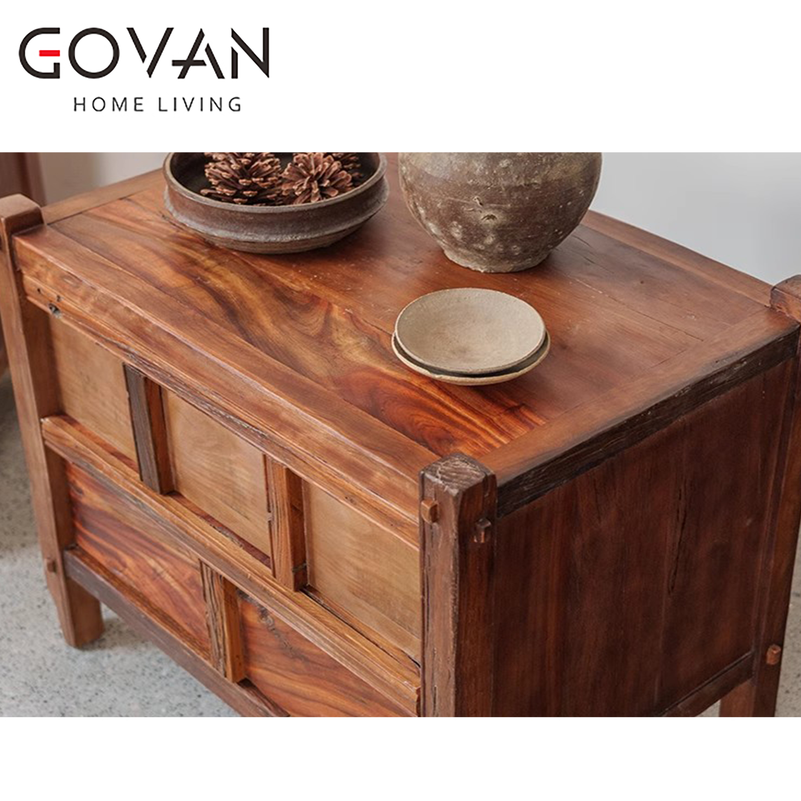 Wooden Furniture-Bedside Cupboard-Japanese Nightstand