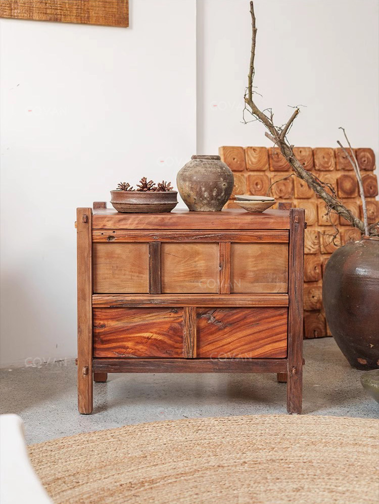 Wooden Furniture-Bedside Cupboard-Japanese Nightstand