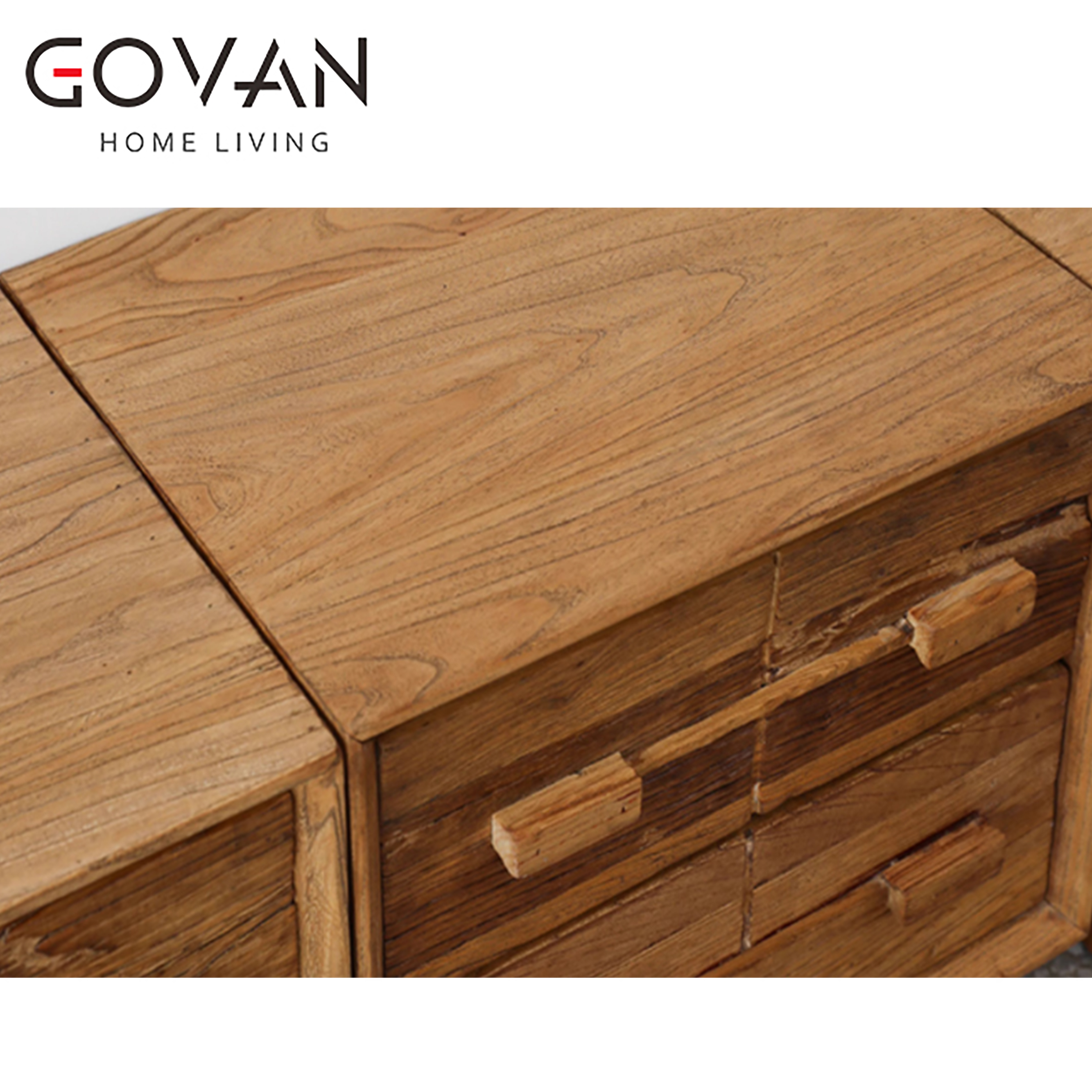 Wooden Furniture-Bedside Cupboard-Old Elm Nightstand