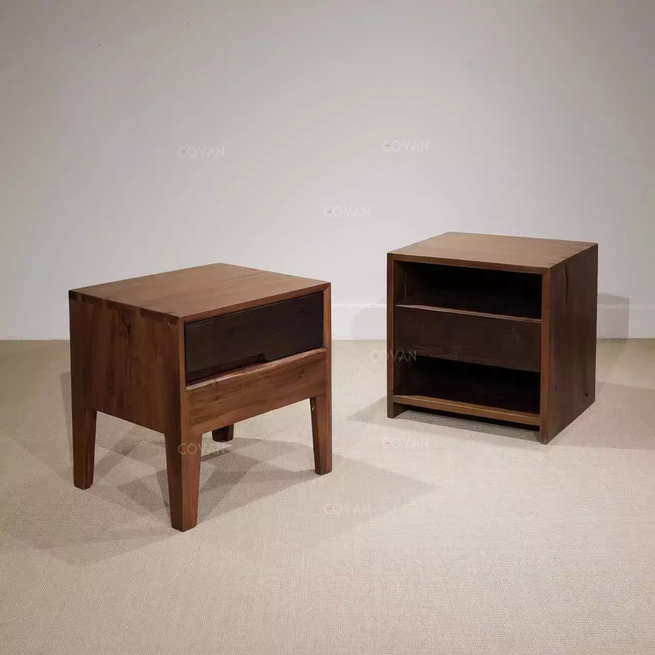 Wooden Furniture-Bedside Cupboard-Paya Ancient Wood Bedside Table