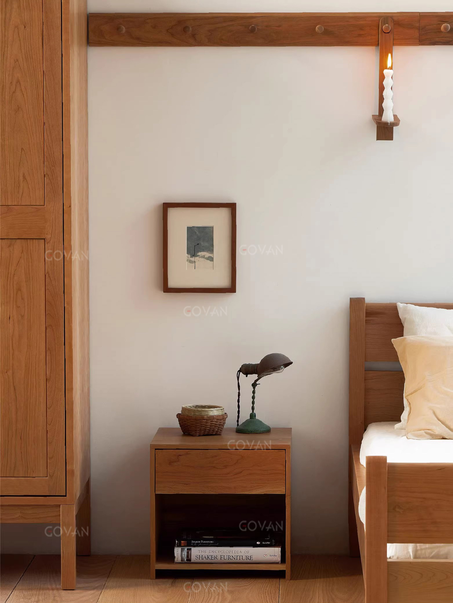 Wooden Furniture-Bedside Cupboard-Shaker Nightstand