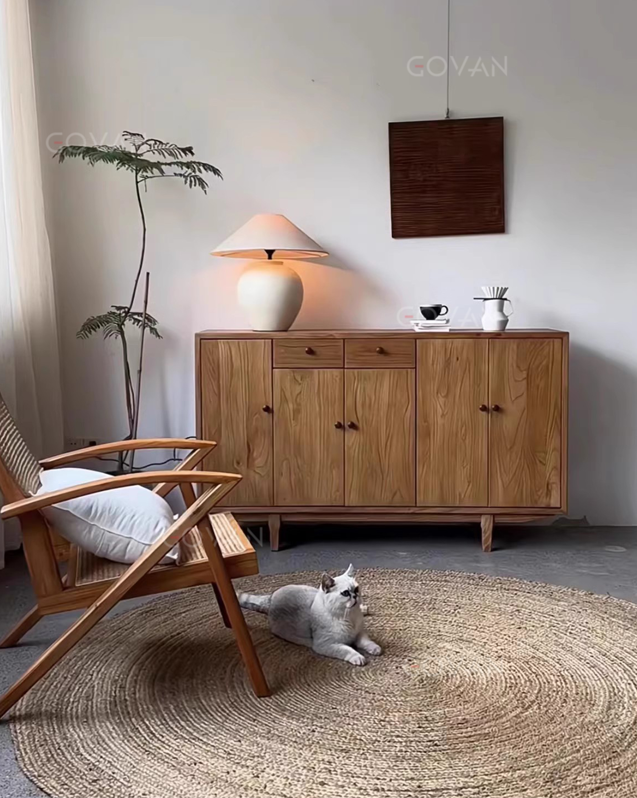 Wooden Furniture-Sideboard-Old Elm Side Cabinet