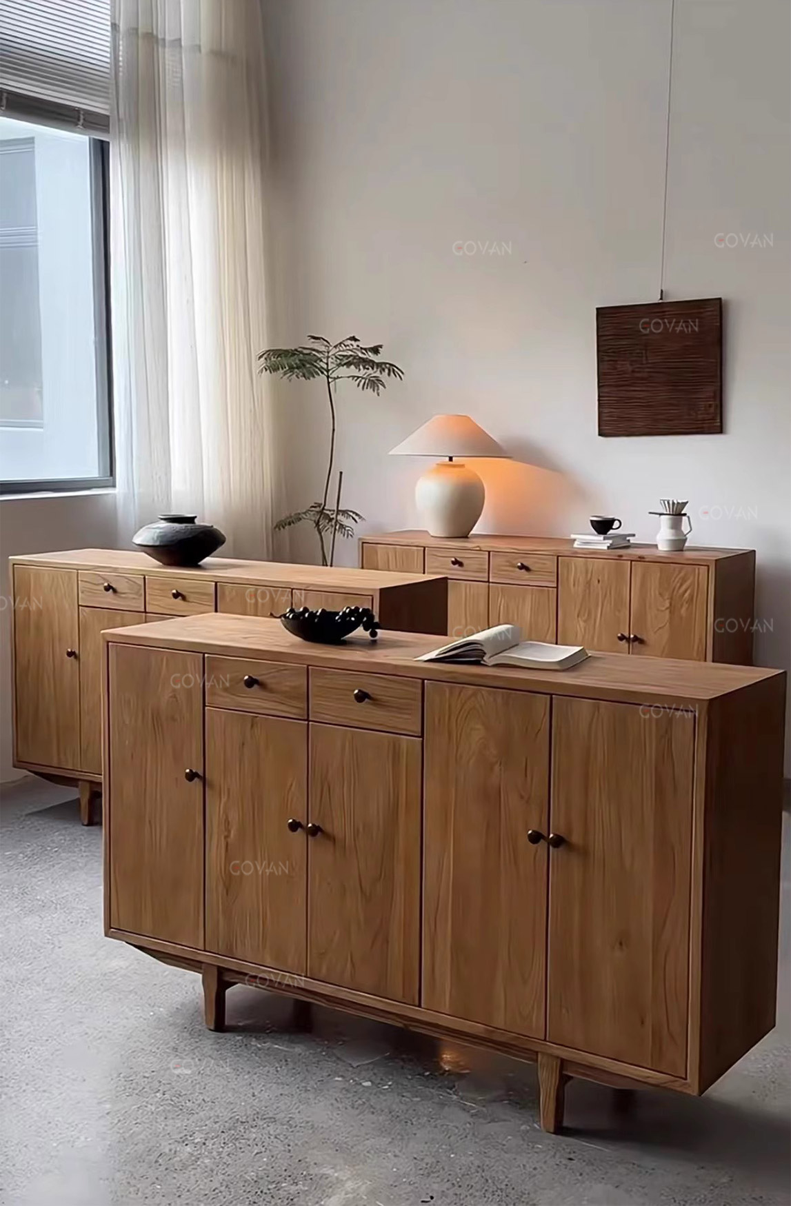 Wooden Furniture-Sideboard-Old Elm Side Cabinet