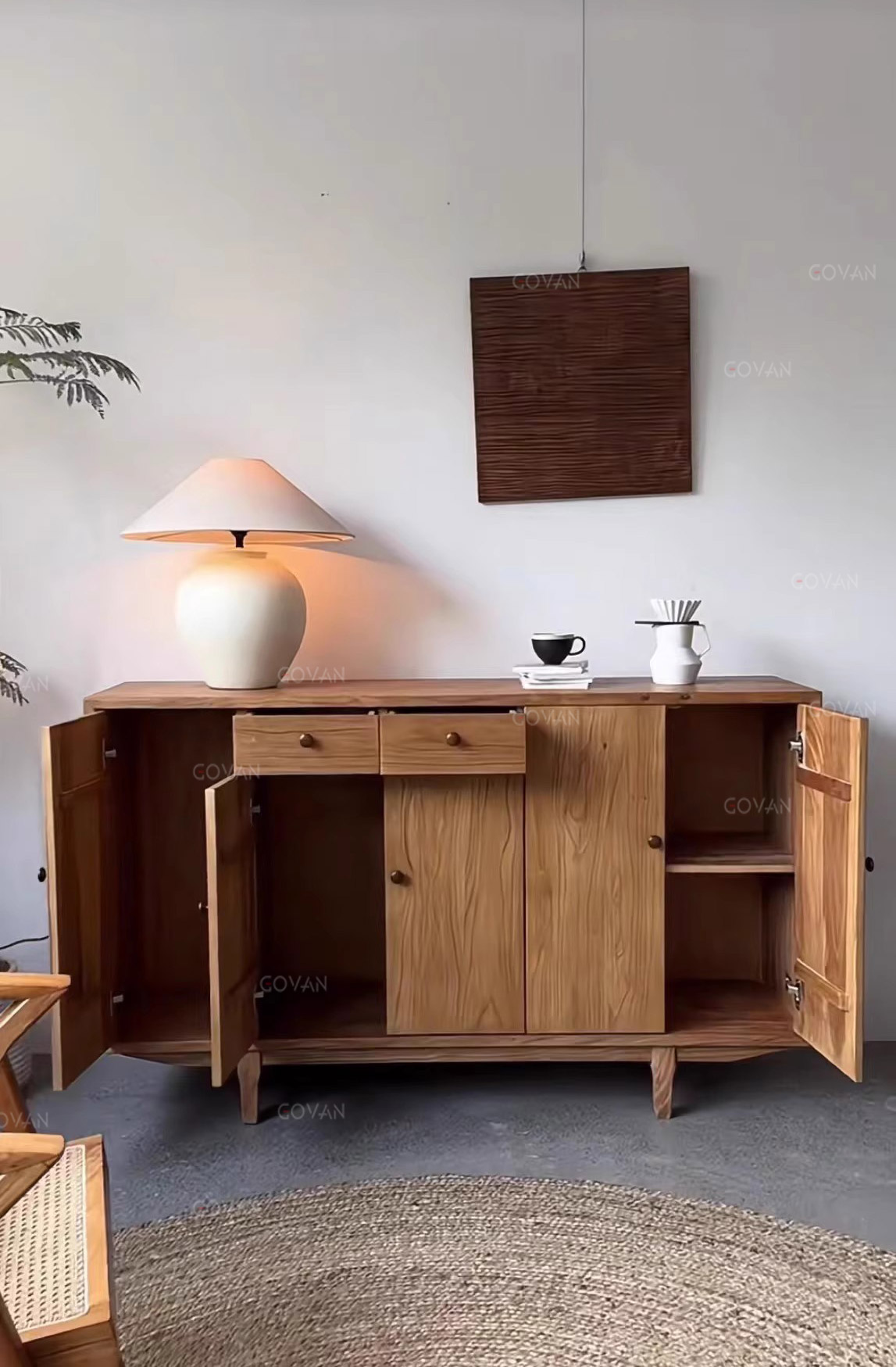 Wooden Furniture-Sideboard-Old Elm Side Cabinet