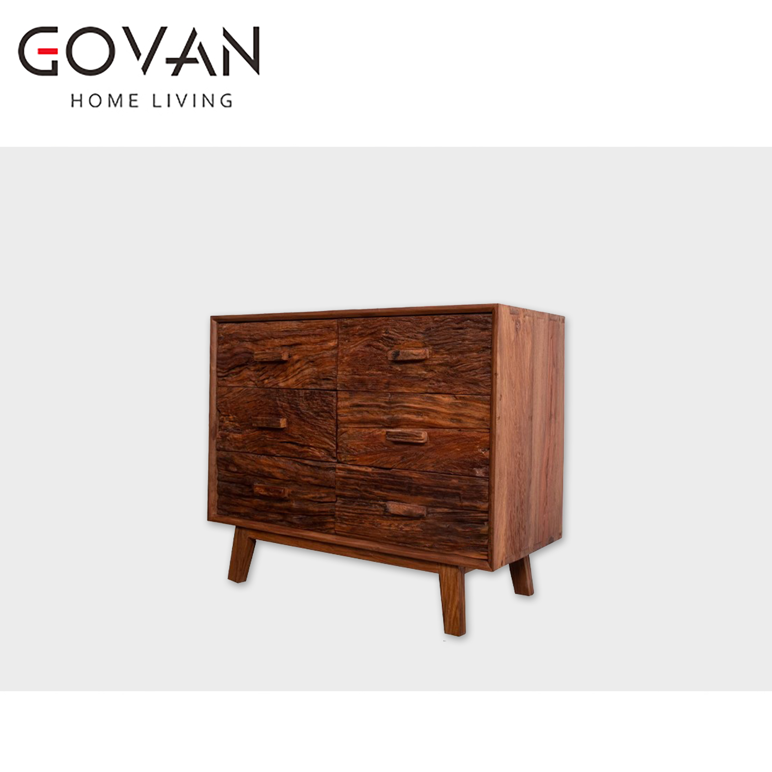 Wooden Furniture-Sideboard-Old Wood Weathered Six Bucket Cabinet
