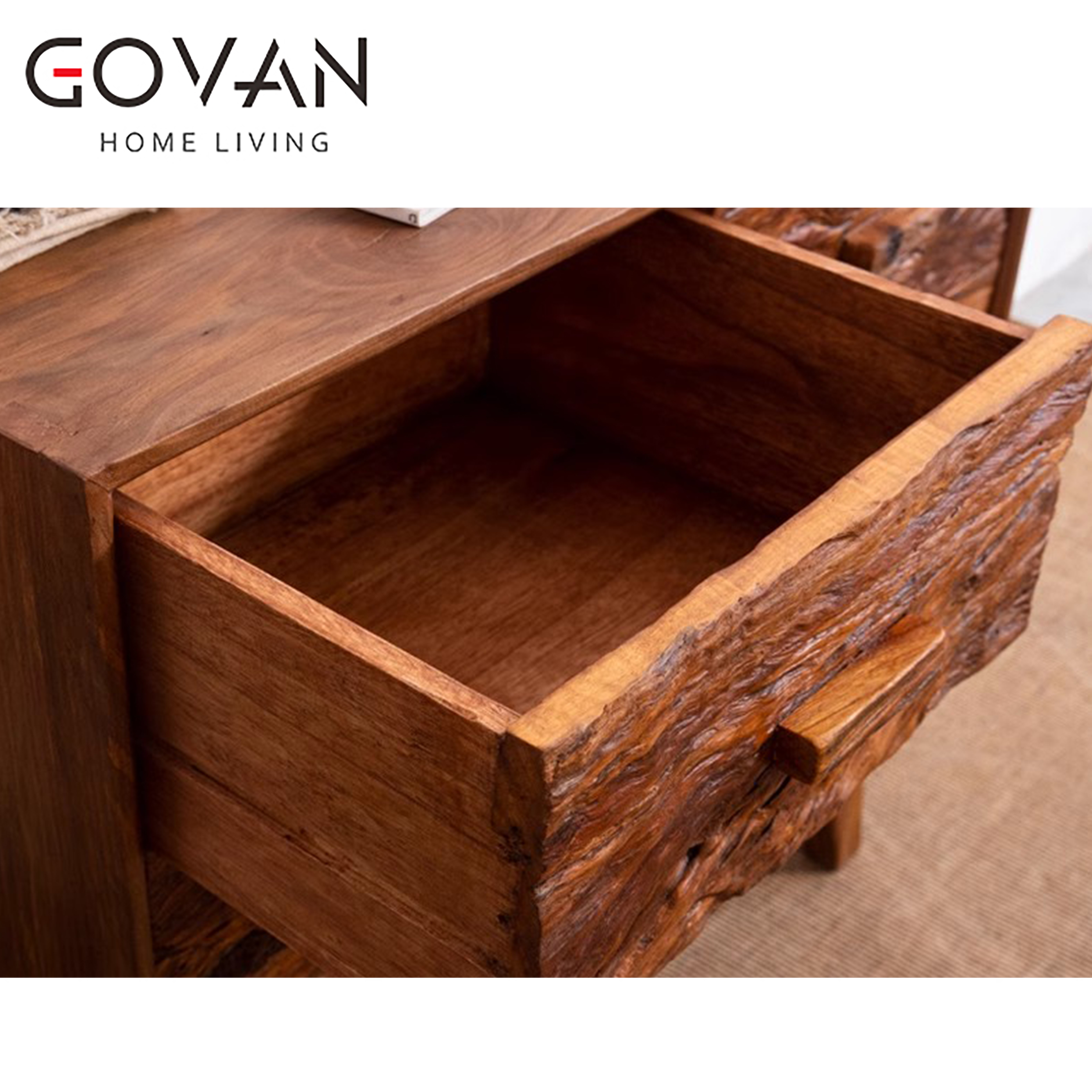 Wooden Furniture-Sideboard-Old Wood Weathered Six Bucket Cabinet