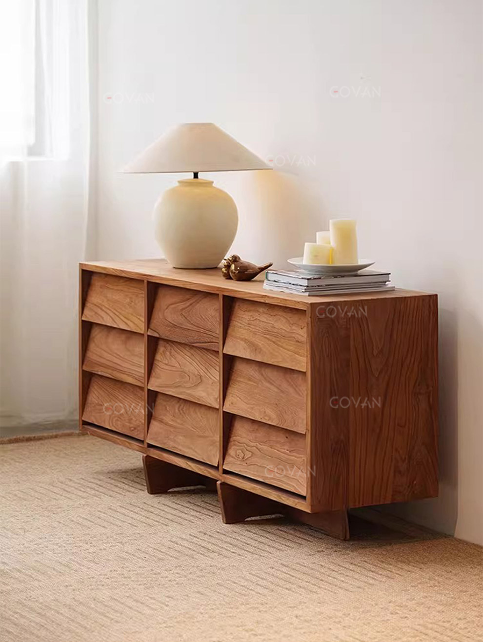 Wooden Furniture-Sideboard-Old Wooden Nine-Bucket Cabinet