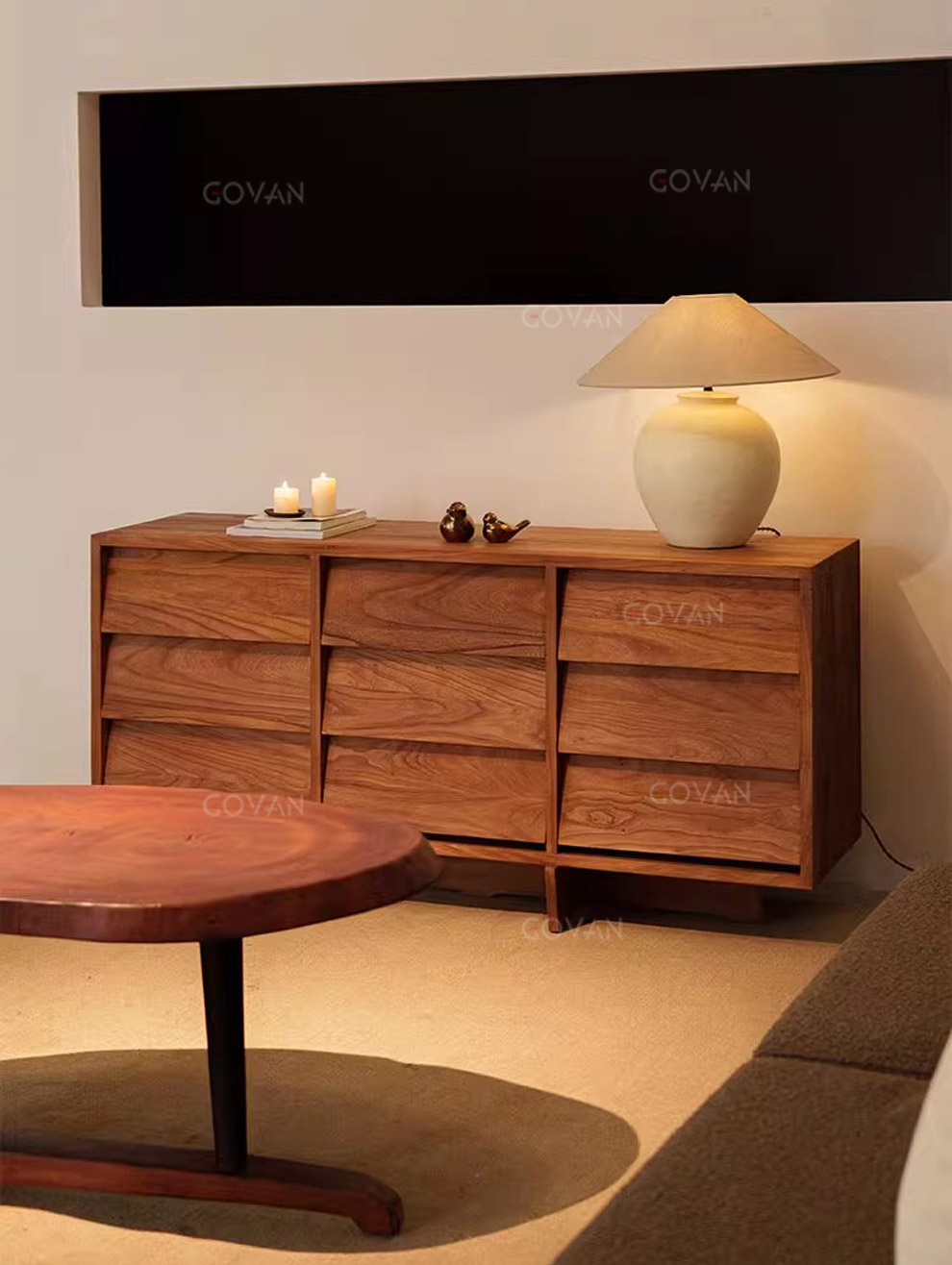 Wooden Furniture-Sideboard-Old Wooden Nine-Bucket Cabinet