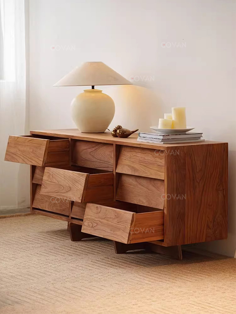 Wooden Furniture-Sideboard-Old Wooden Nine-Bucket Cabinet