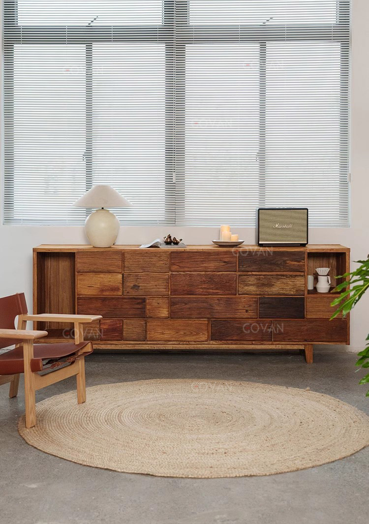 Wooden Furniture-Sideboard-Retro Zen Decorated Porch Cabinet