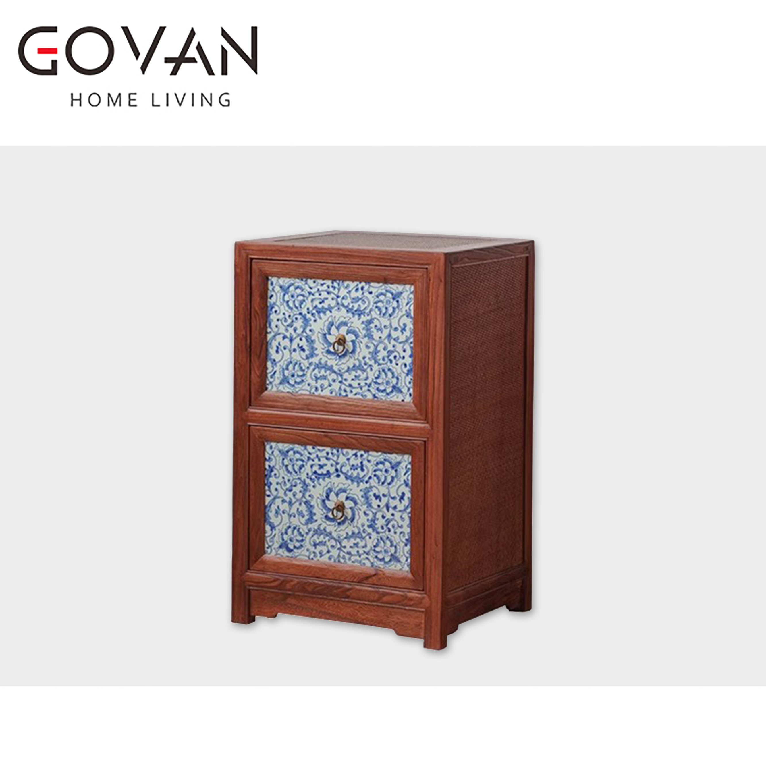 Wooden Furniture-Sideboard-Classic Blue And White Porcelain Cabinet