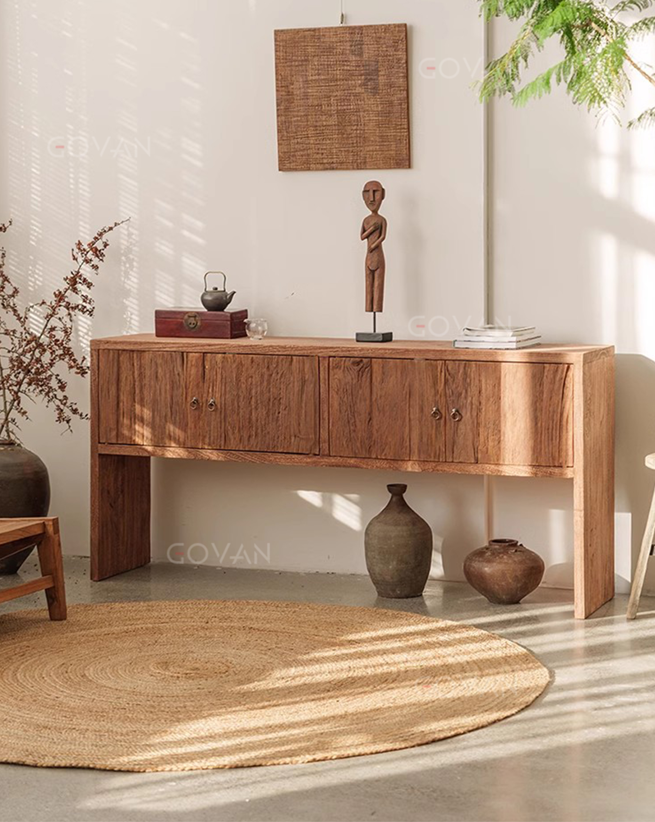Wooden Furniture-Sideboard-Old Elm Door Panel Wall Cabinet