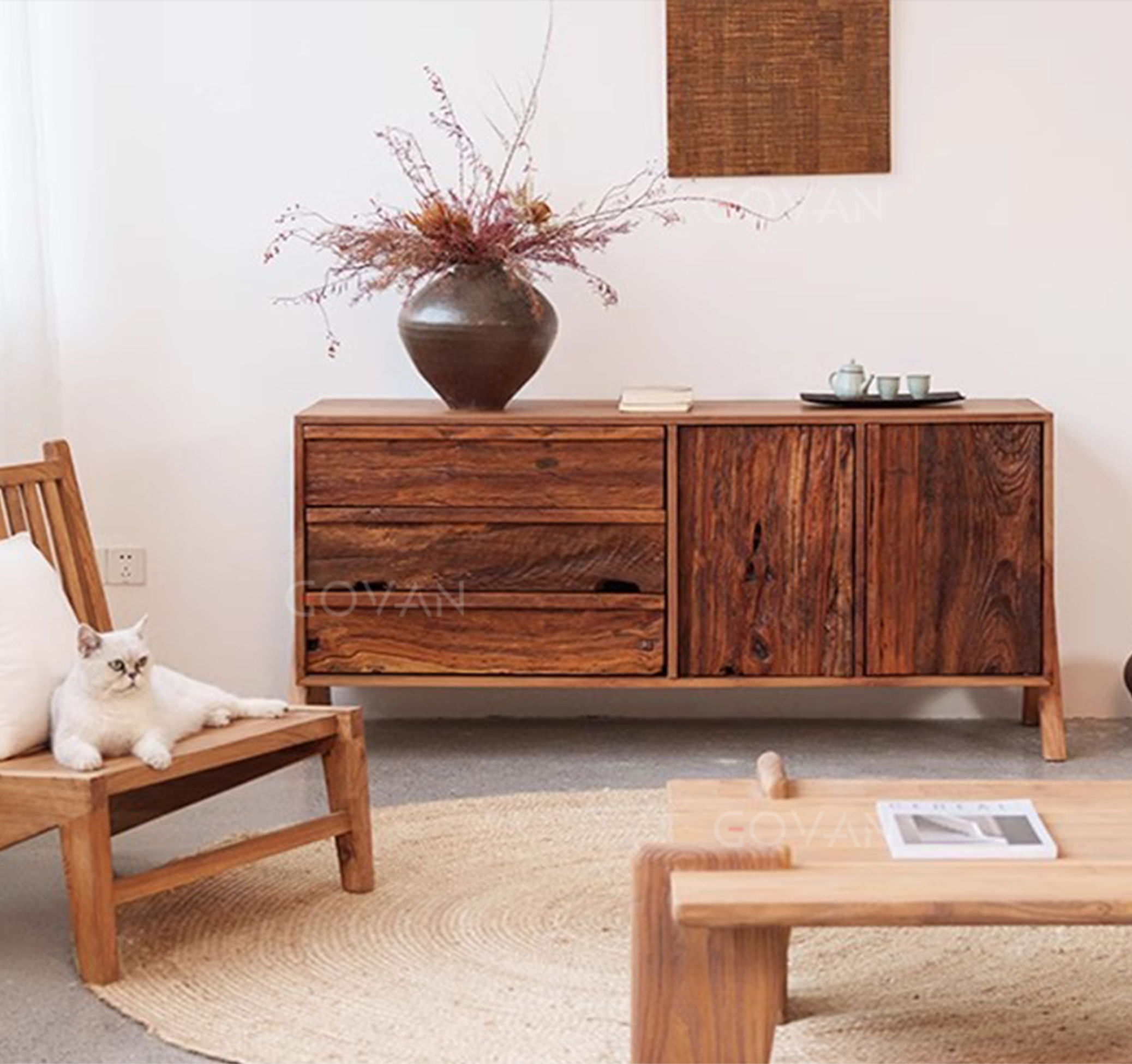 Wooden Furniture-Sideboard-Three Or Two Old Side Cabinets