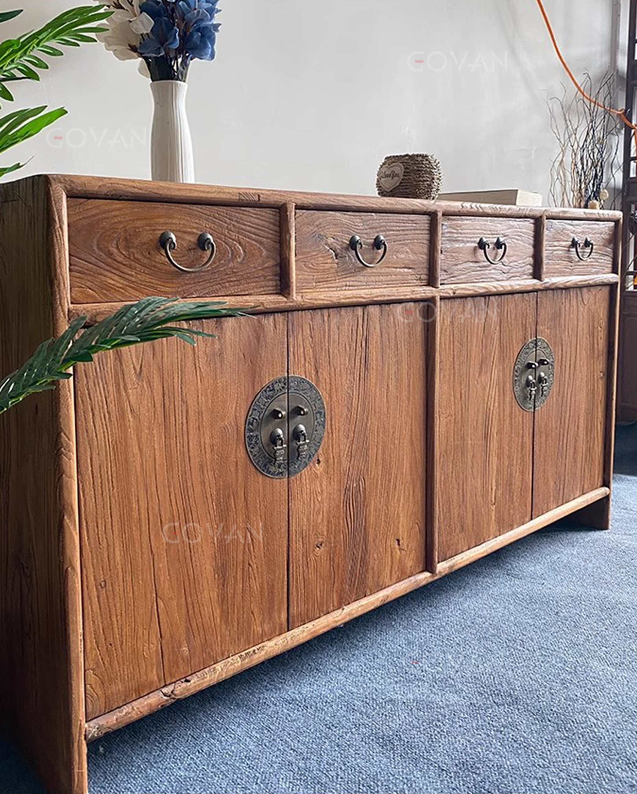Wooden Furniture-Sideboard-Old Elm Side Cabinet 1