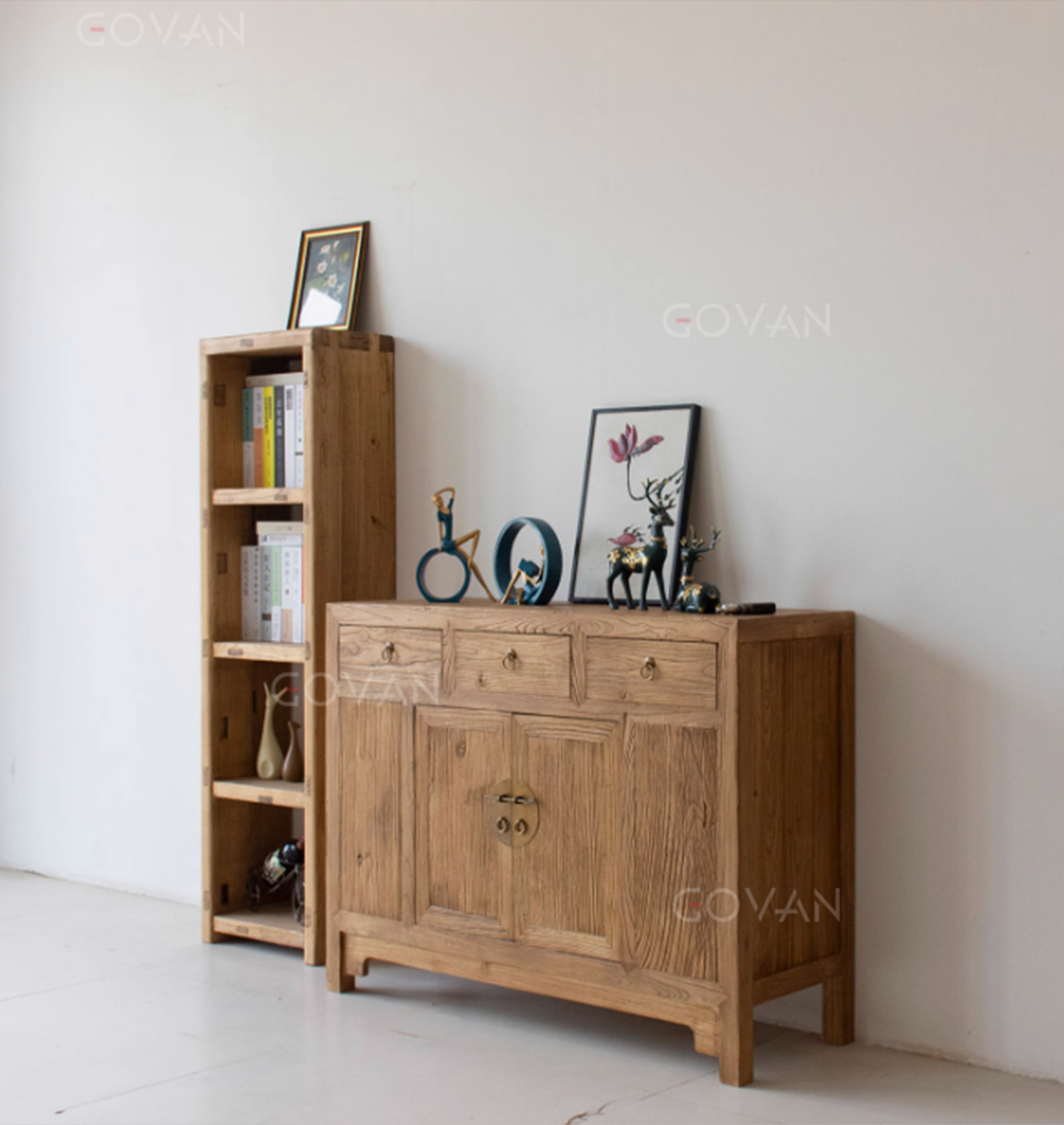 Wooden Furniture-Sideboard-Old Elm Door Cabinet