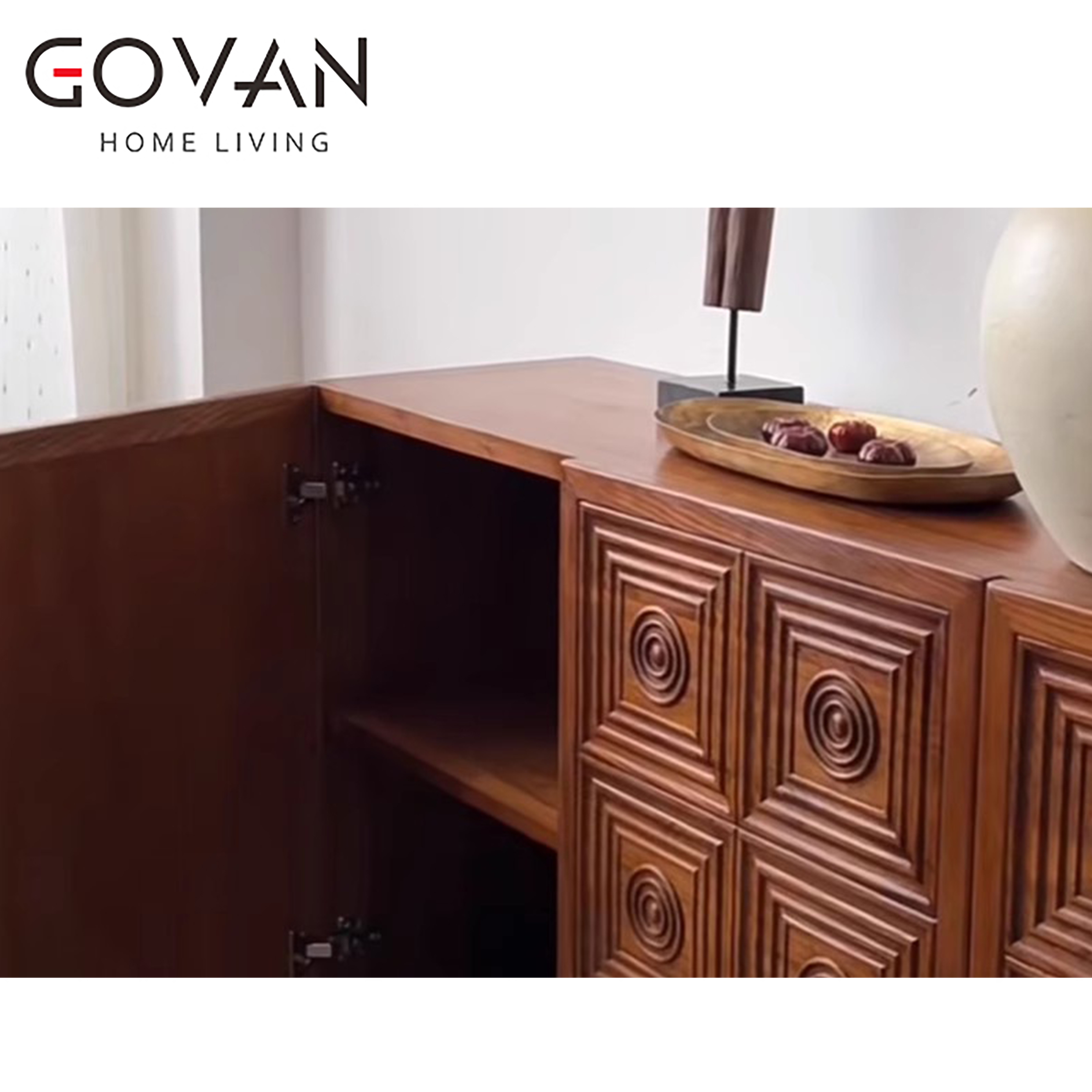 Wooden Furniture-Sideboard-French Antique Solid Wood Cabinet