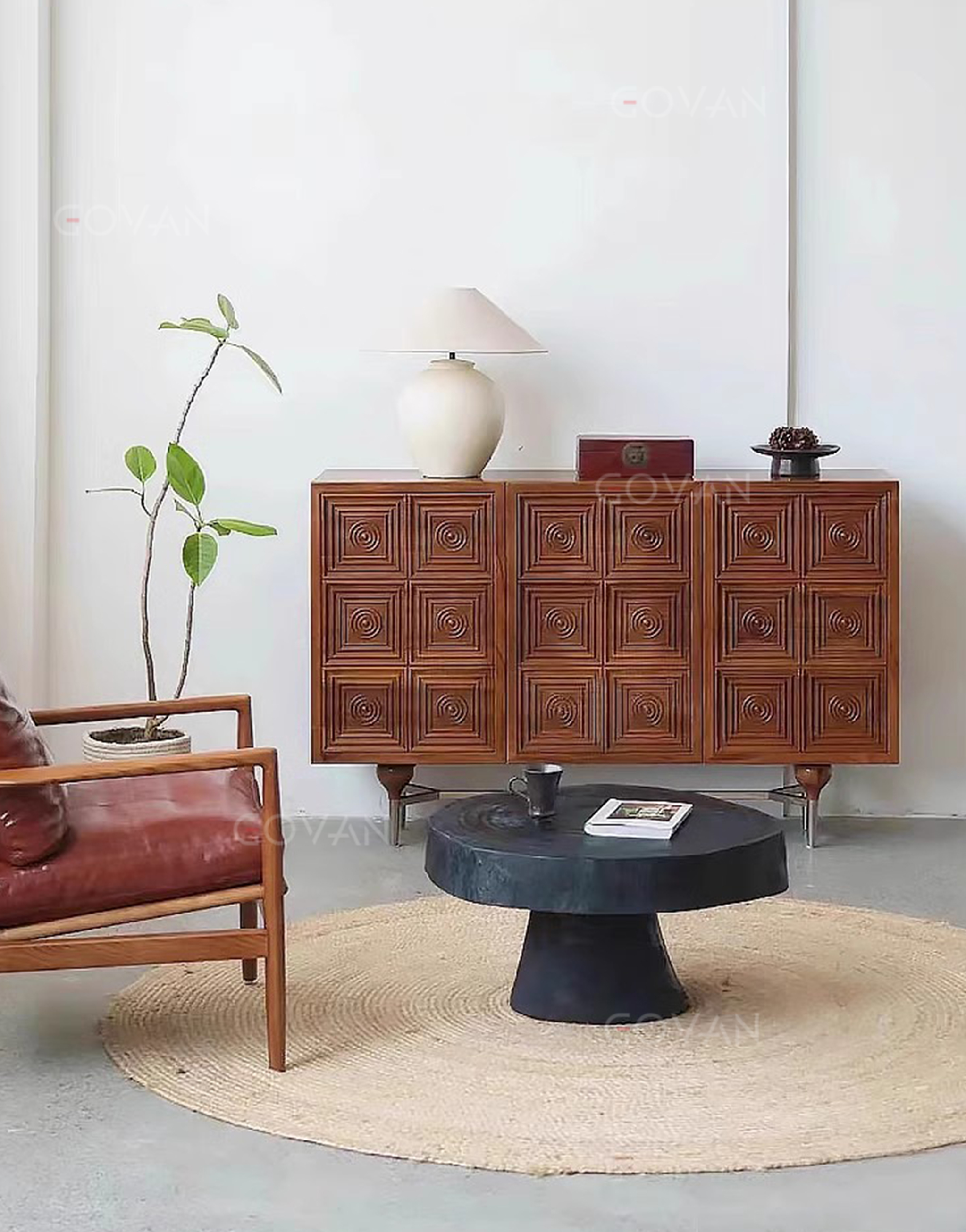 Wooden Furniture-Sideboard-French Antique Solid Wood Cabinet
