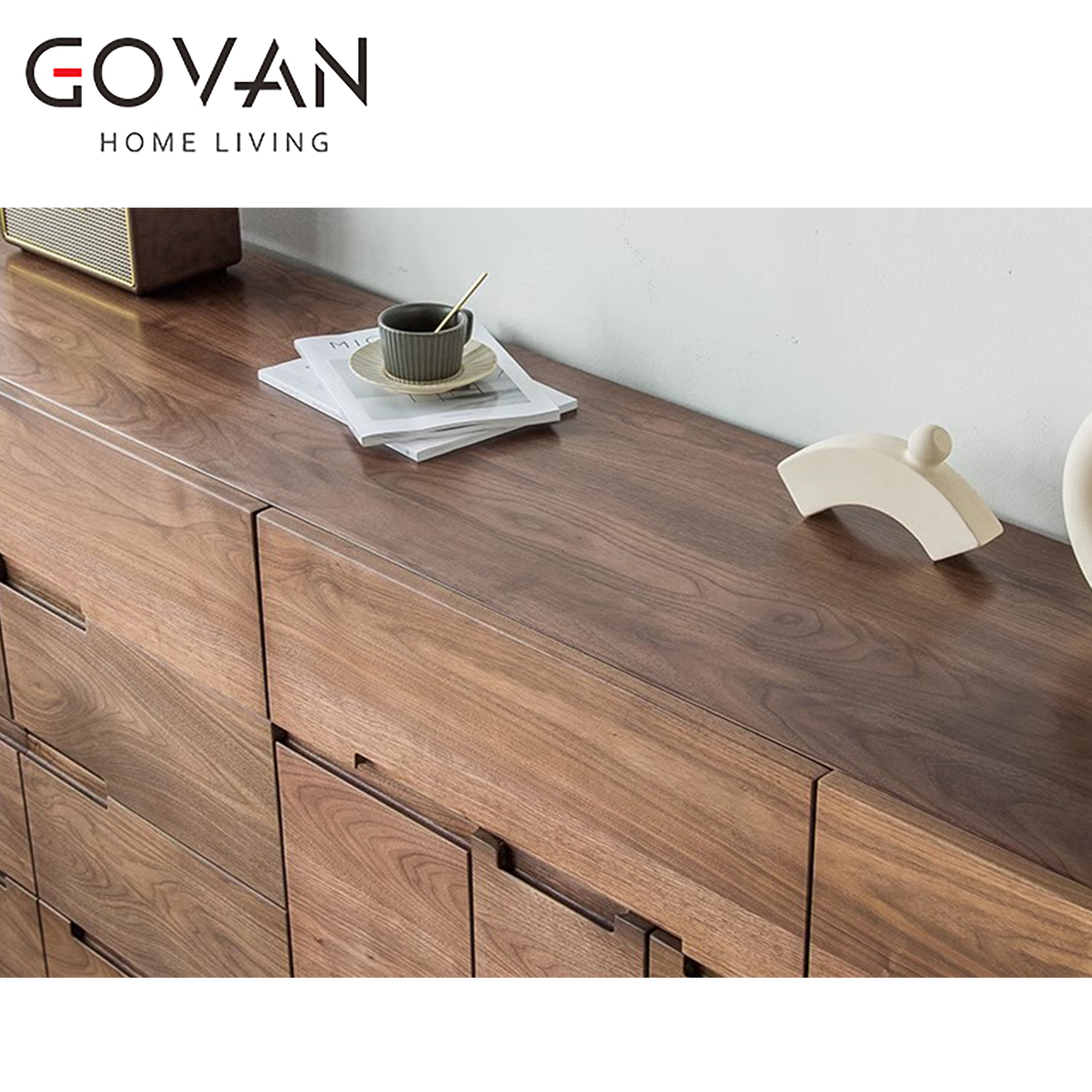 Wooden Furniture-Sideboard-Black Walnut Multi-Fight Cabinet