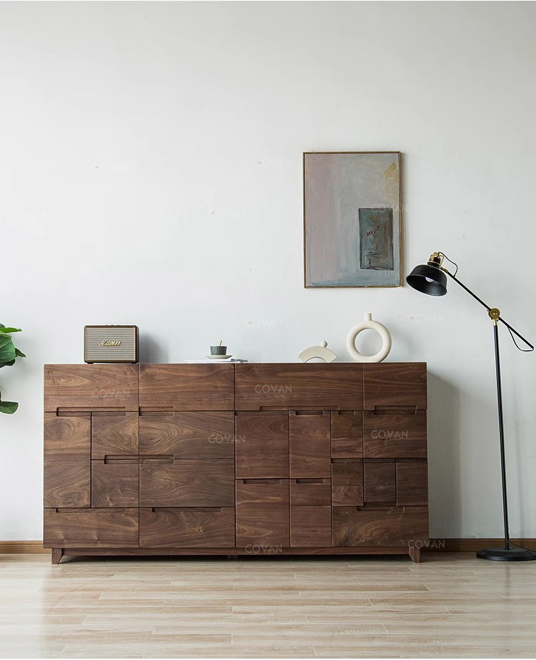Wooden Furniture-Sideboard-Black Walnut Multi-Fight Cabinet