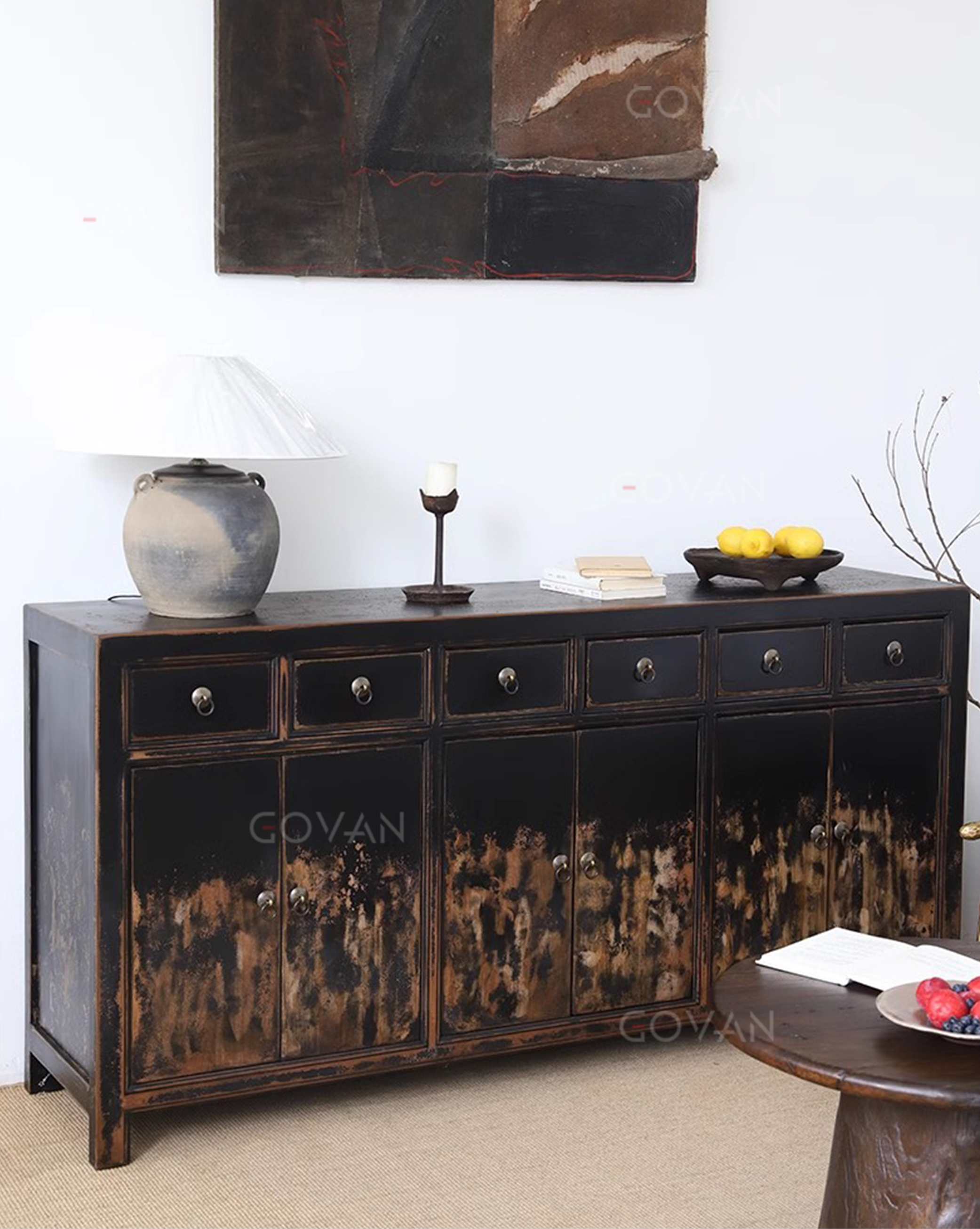 Wooden Furniture-Sideboard-Ancient Style Classic Side Cabinet