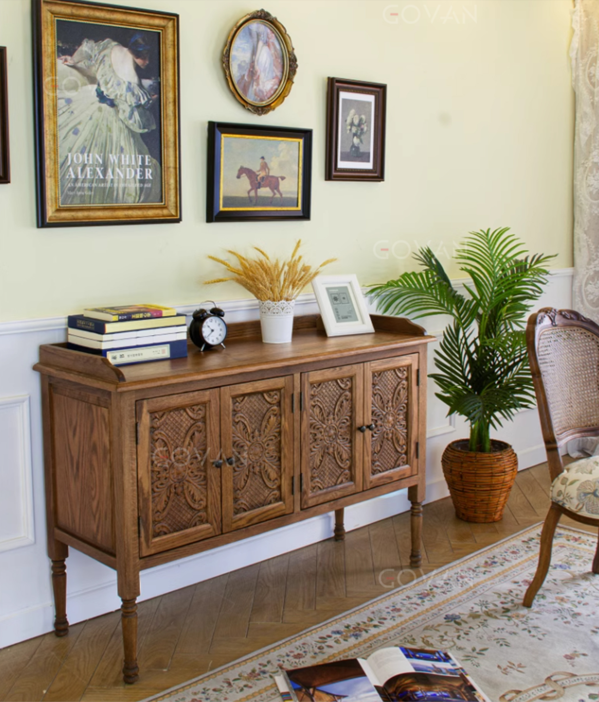 Wooden Furniture-Sideboard-American Country Solid Wood Side Cabinet