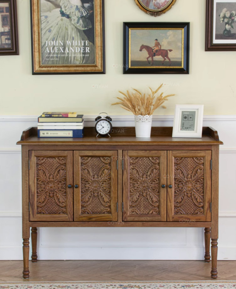 Wooden Furniture-Sideboard-American Country Solid Wood Side Cabinet