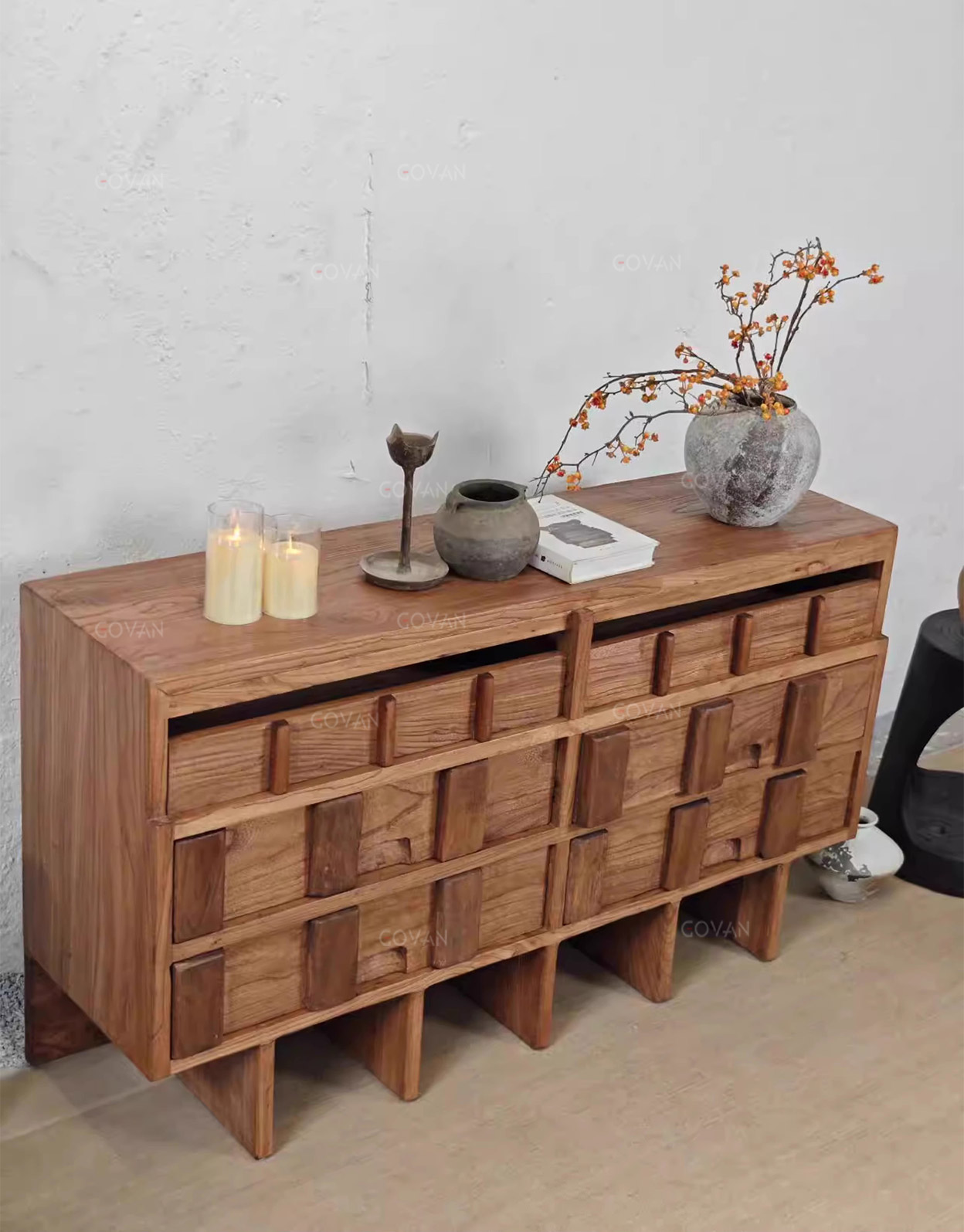 Wooden Furniture-Sideboard-Surprise Quiet Wind Solid Wood Bucket Cabinet