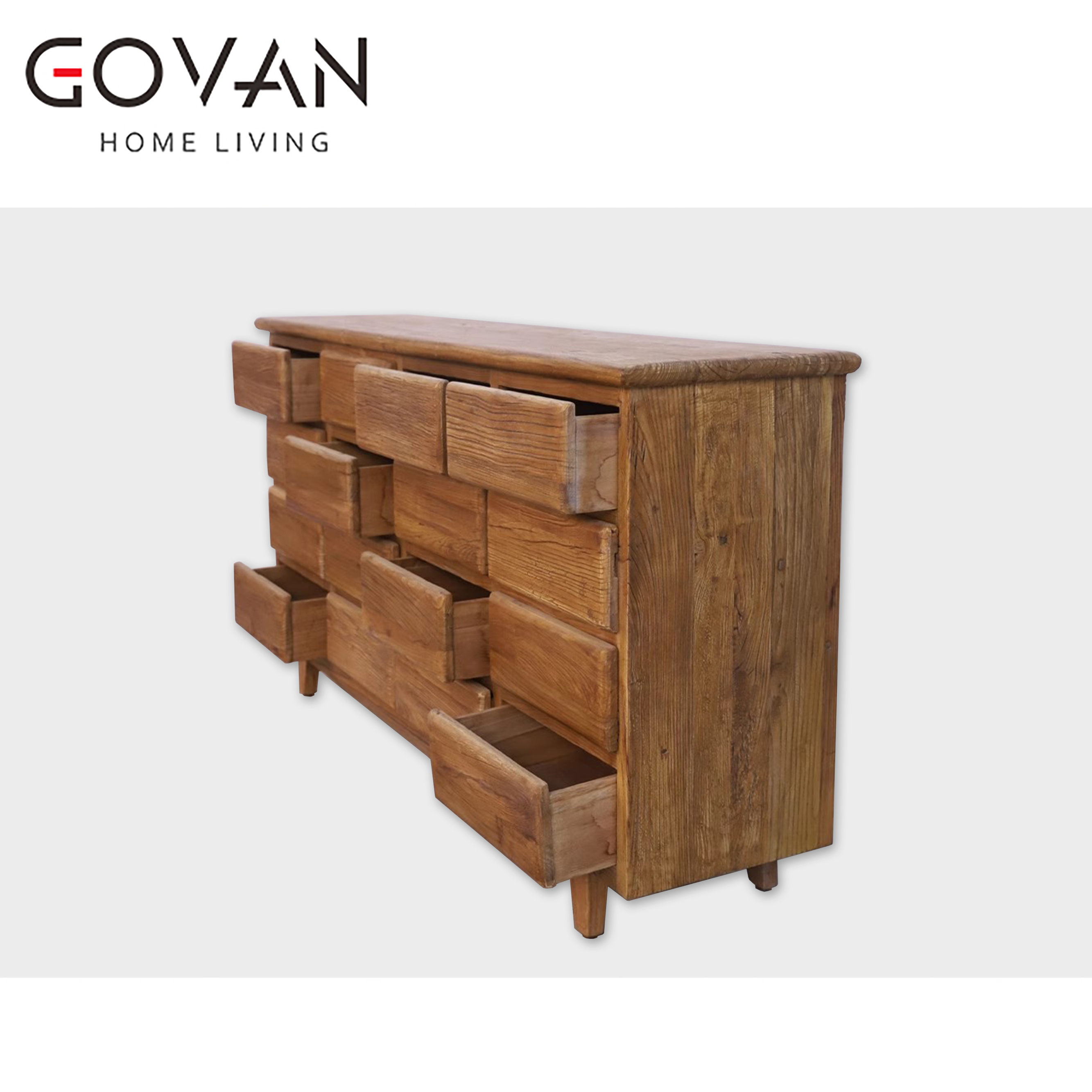 Wooden Furniture-Sideboard-Surprise Quiet Wind Old Elm Side Cabinet