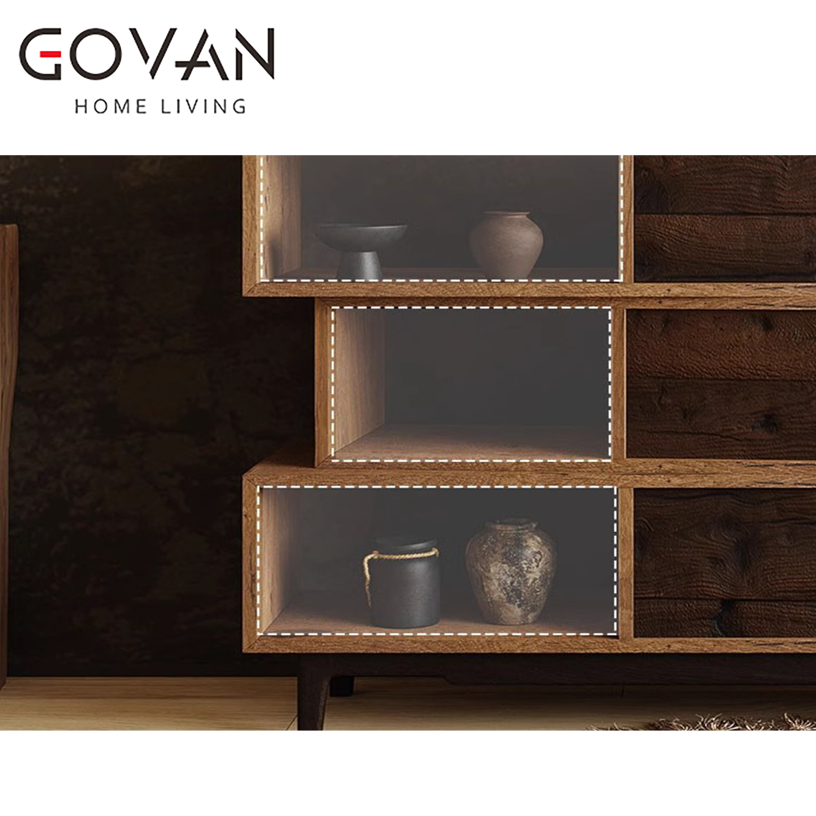 Wooden Furniture-Sideboard-Modern Industrial Style Storage Cabinet