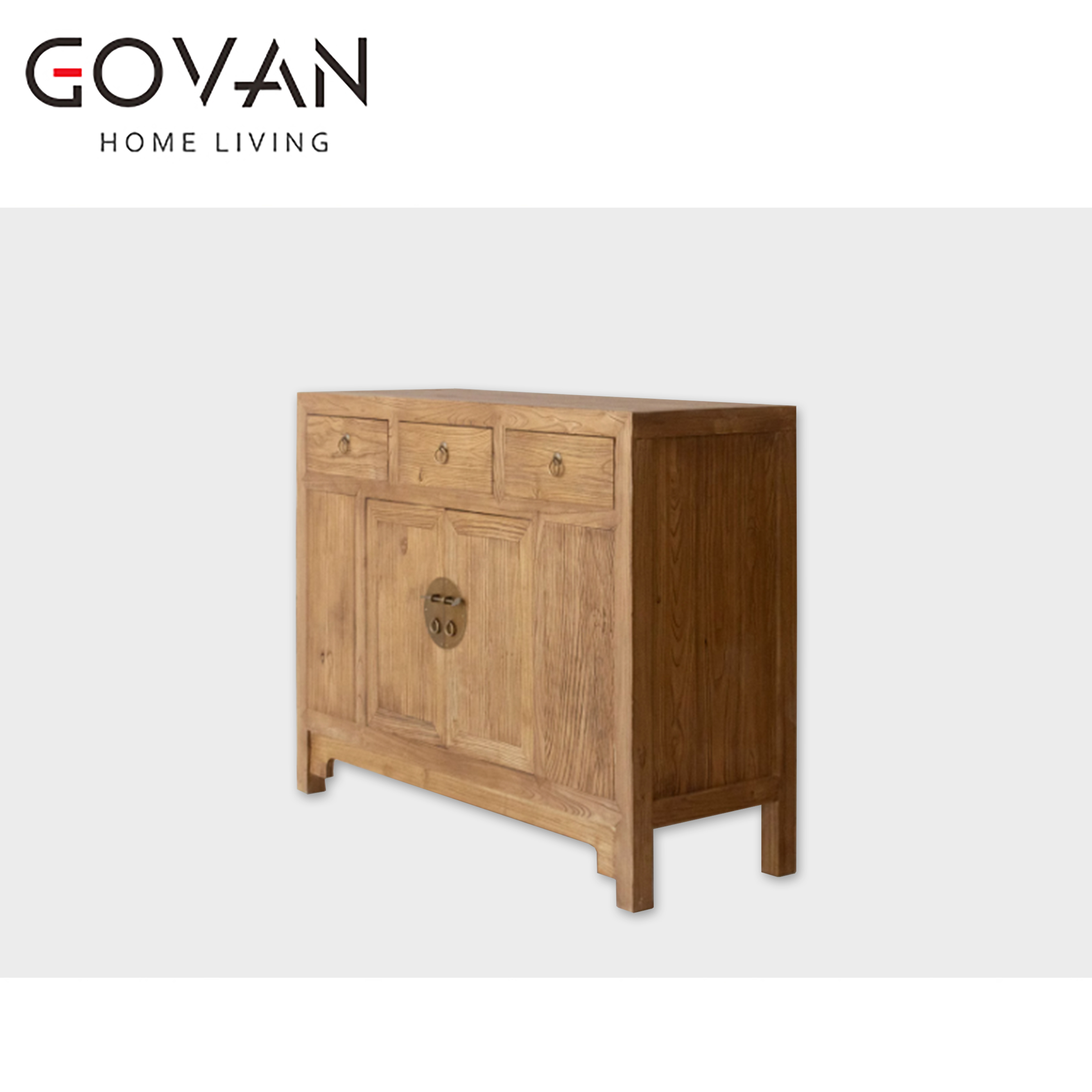 Wooden Furniture-Sideboard-Old Elm Door Panel Wall Cabinet 1