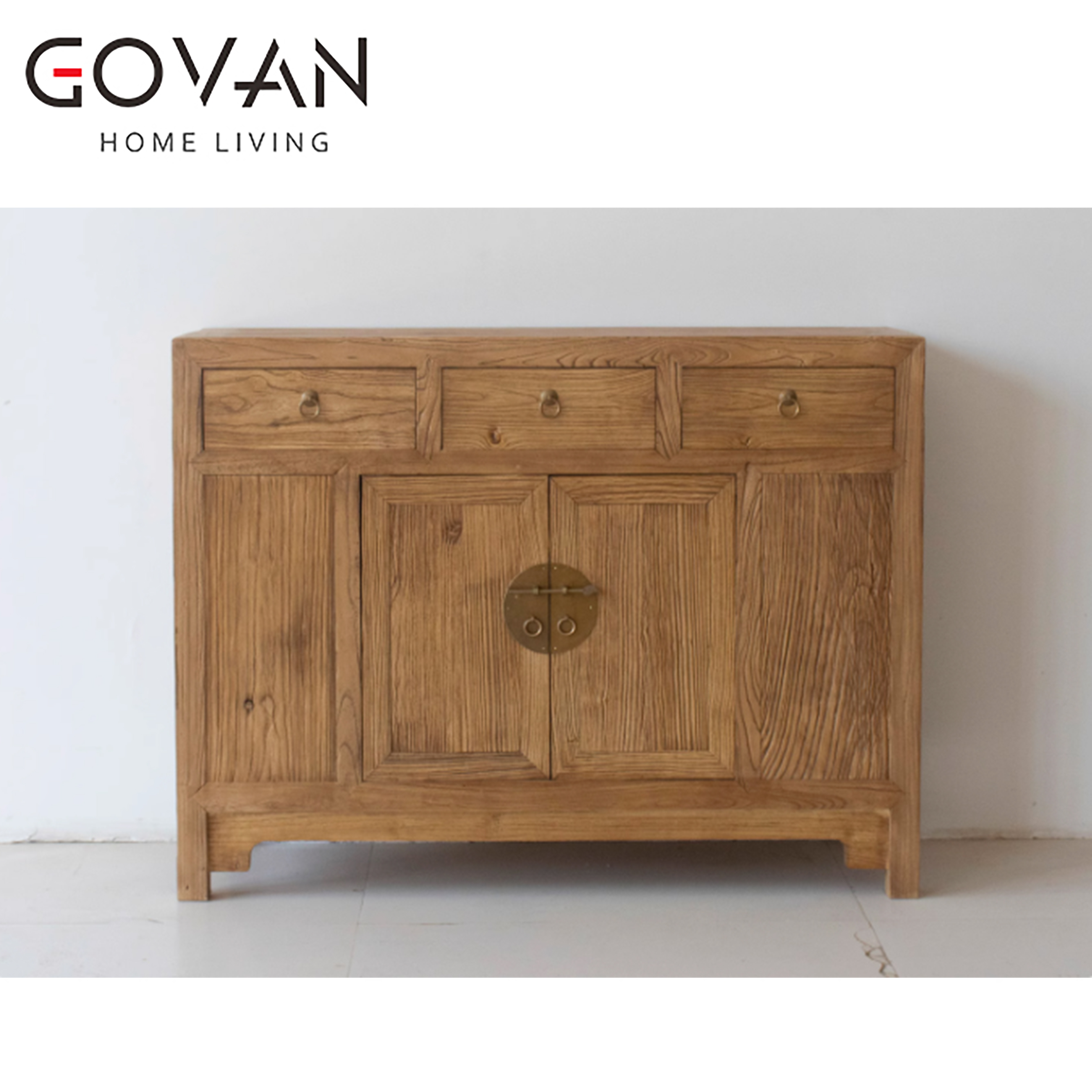 Wooden Furniture-Sideboard-Old Elm Door Panel Wall Cabinet 1