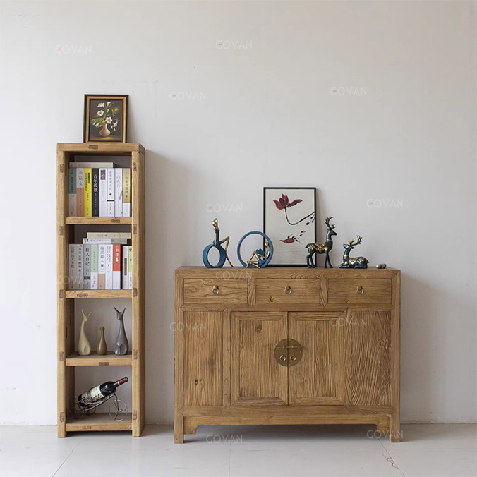 Wooden Furniture-Sideboard-Old Elm Door Panel Wall Cabinet 1