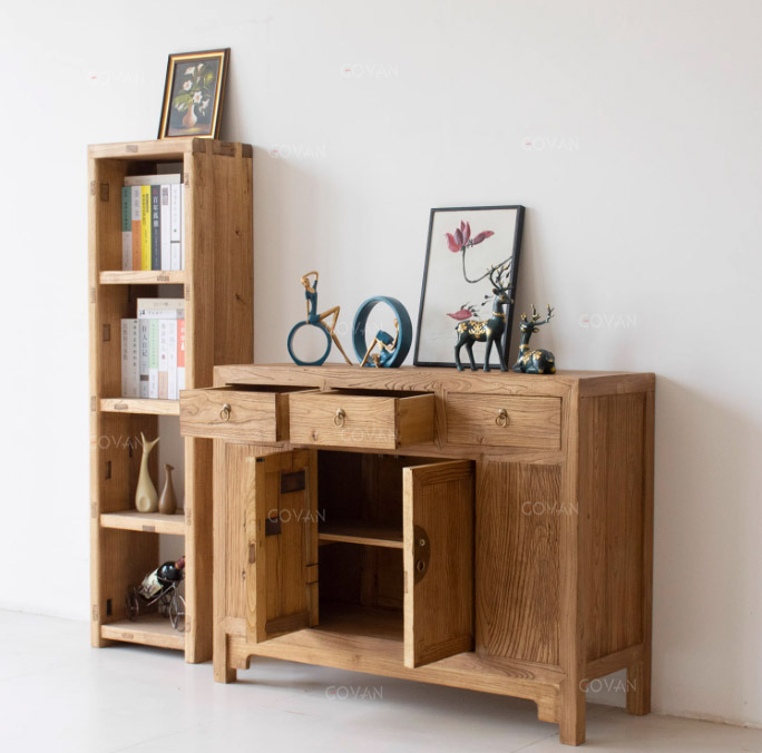 Wooden Furniture-Sideboard-Old Elm Door Panel Wall Cabinet 1