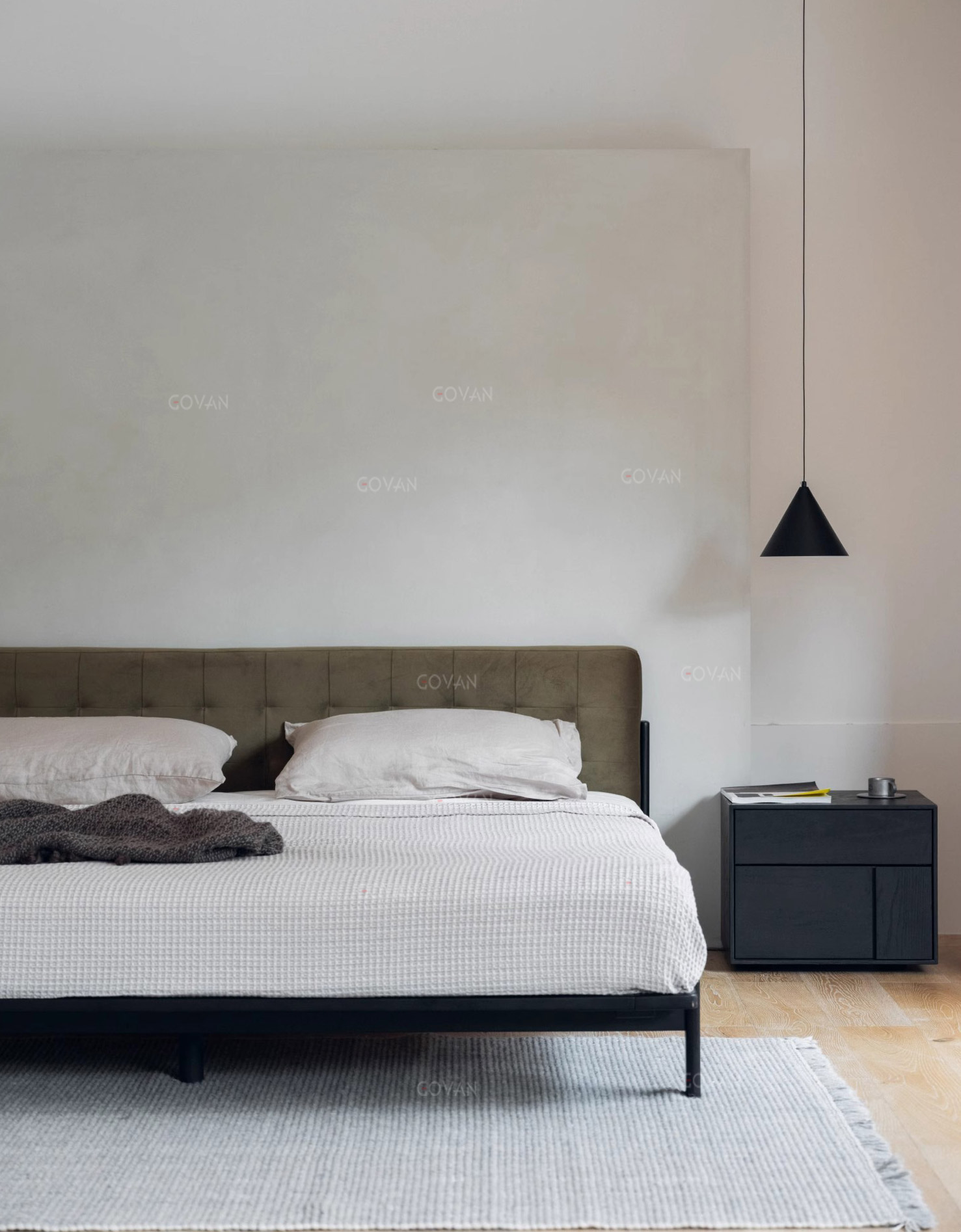 Wooden Furniture-Bed-Nordic Modern Soft Bed