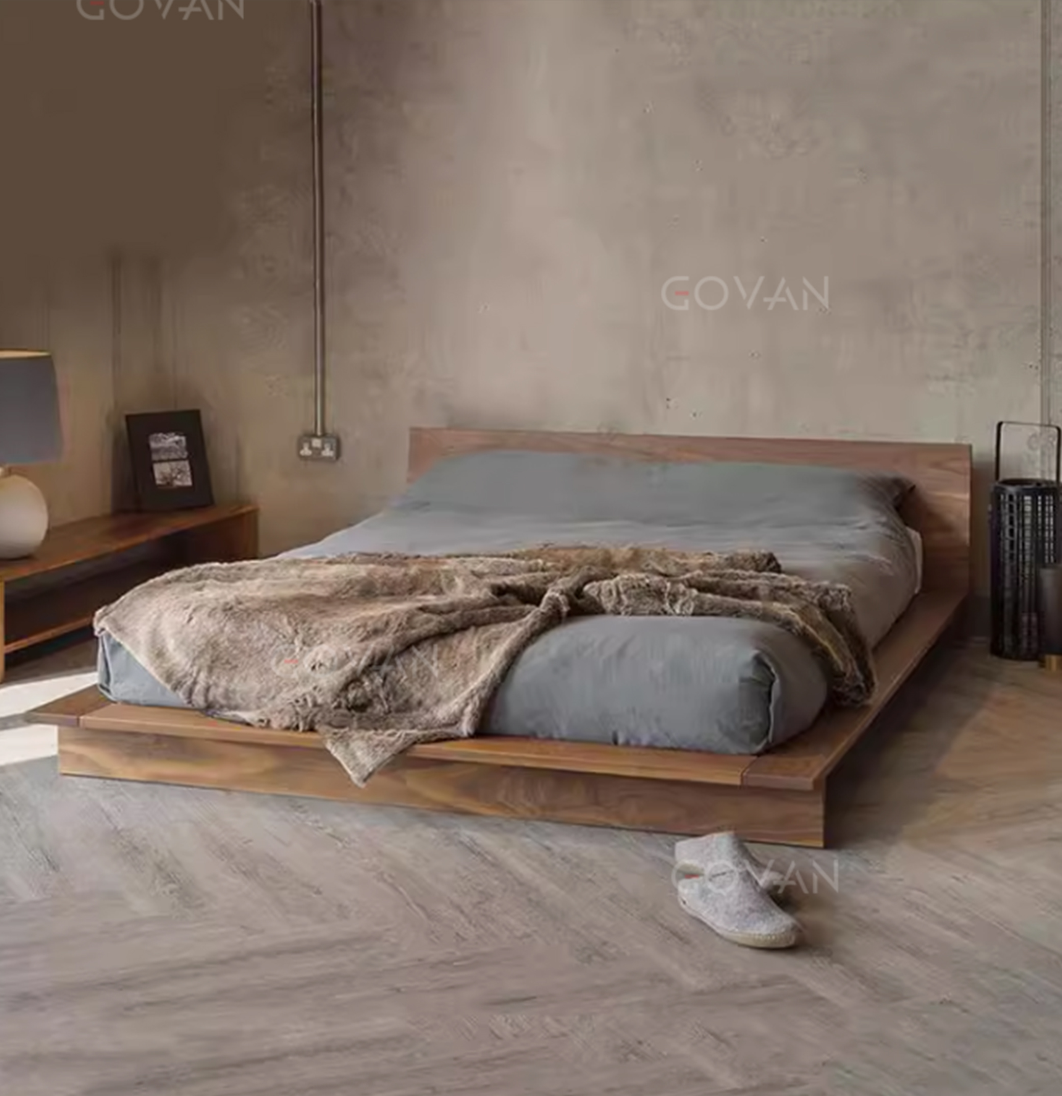 Wooden Furniture-Bed-Nordic Modern Tatami Bed