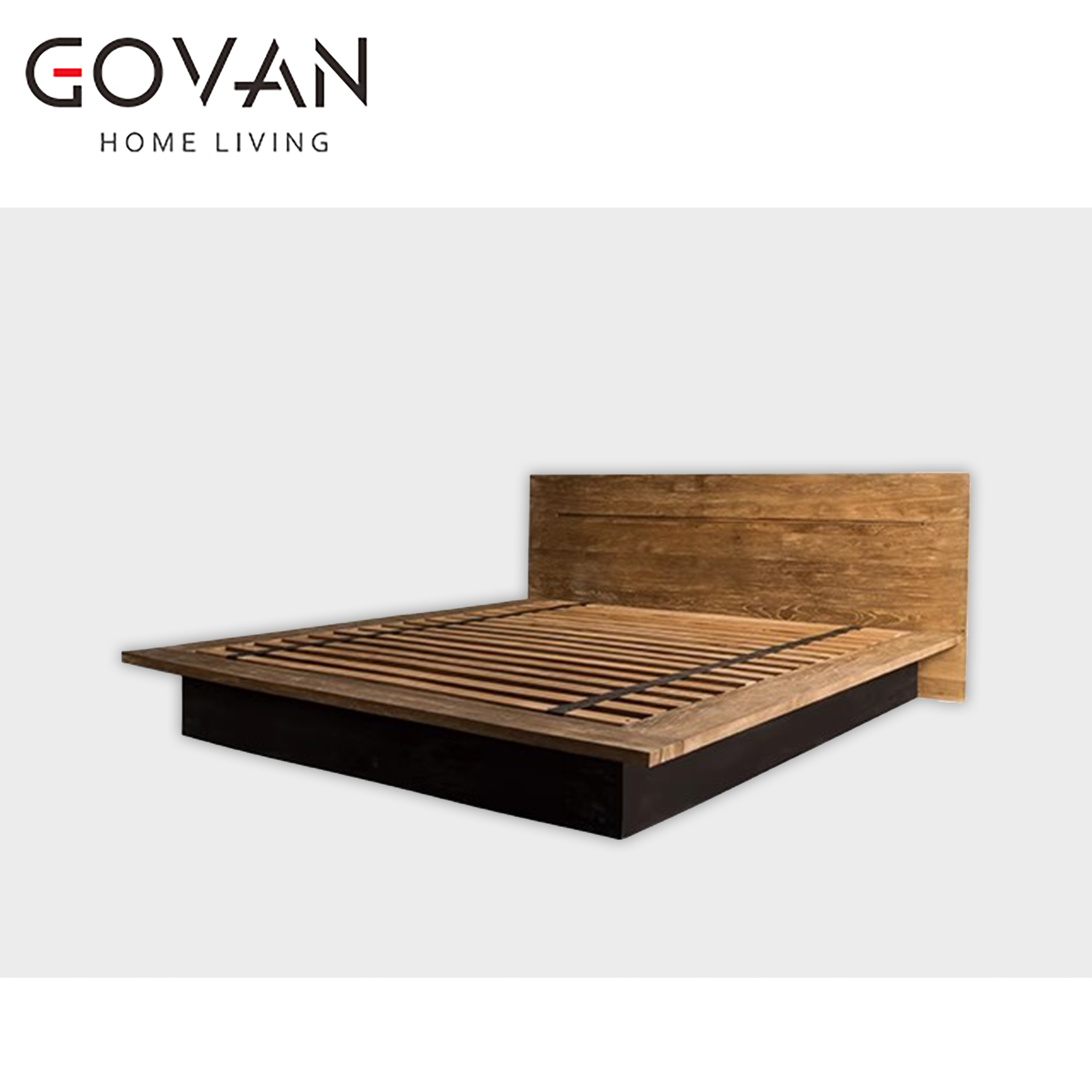 Wooden Furniture-Bed-Nordic Vintage Solid Wood Bed