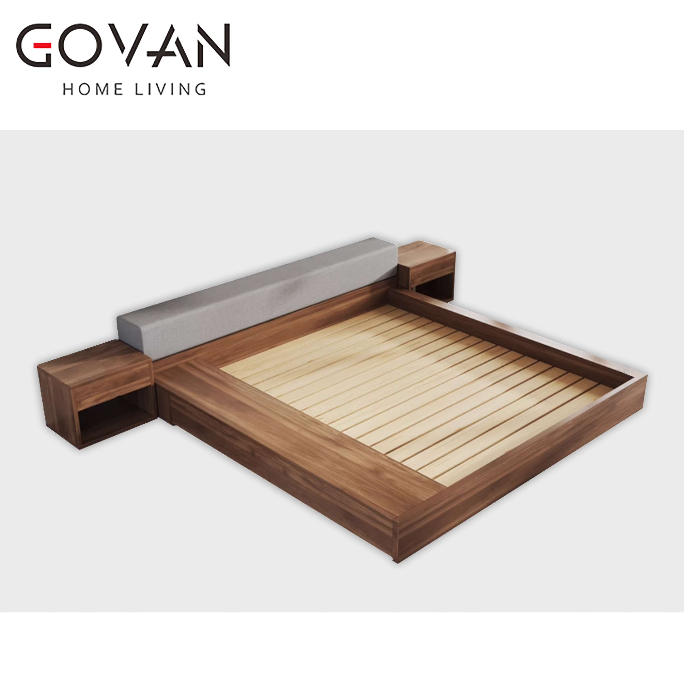Wooden Furniture-Bed-Japanese Floor Solid Wood Low Bed
