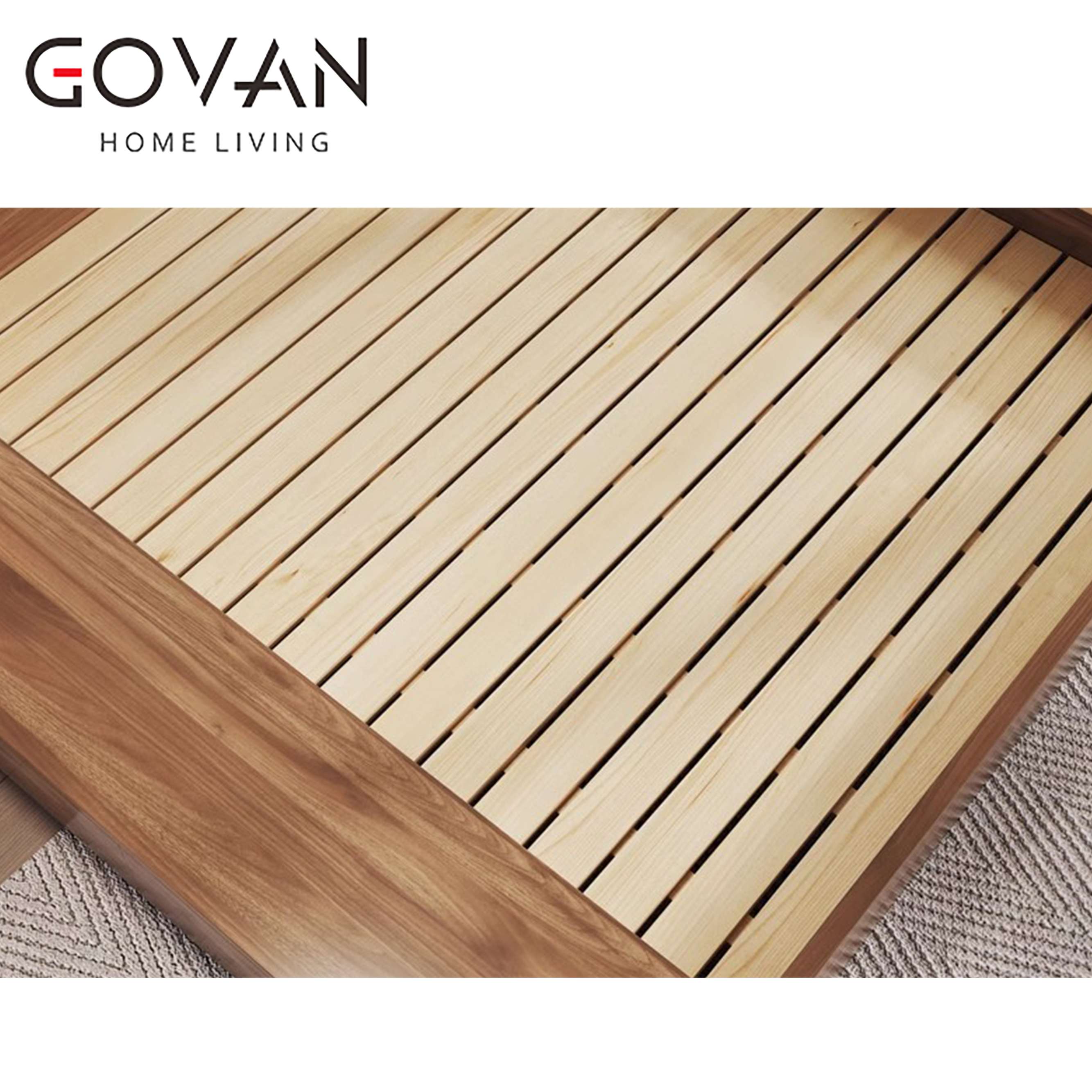 Wooden Furniture-Bed-Japanese Floor Solid Wood Low Bed