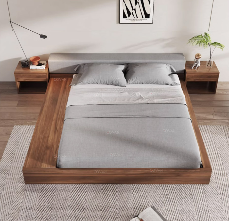 Wooden Furniture-Bed-Japanese Floor Solid Wood Low Bed