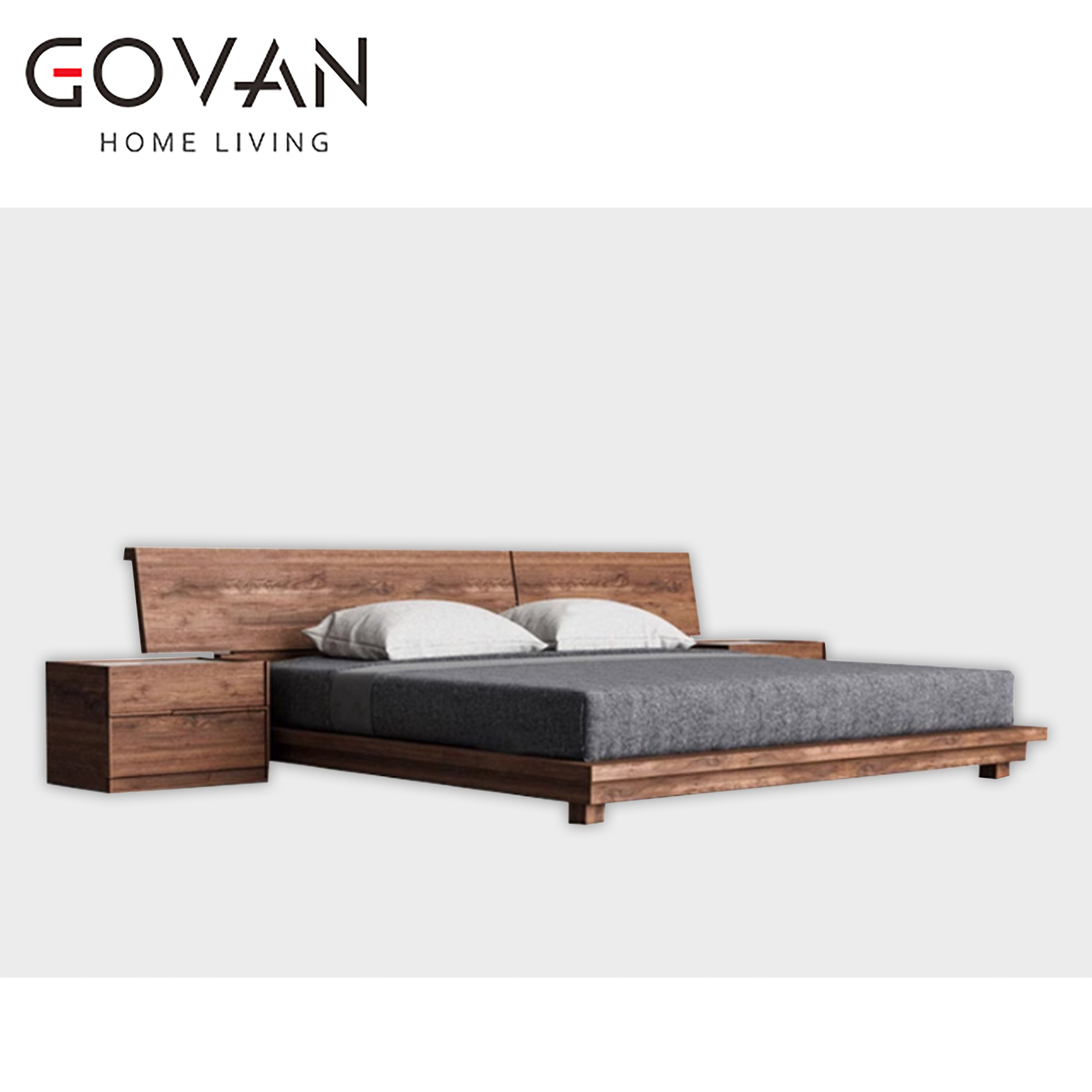 Wooden Furniture-Bed-Simple Modern Oak Bed