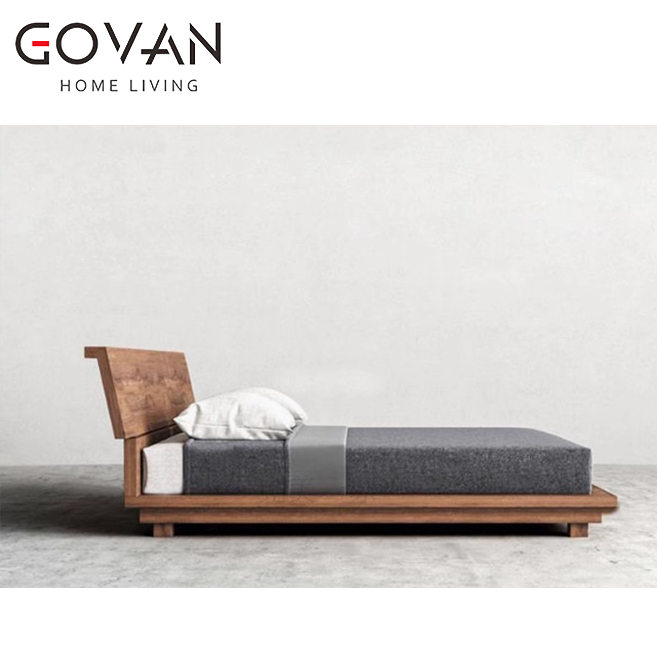 Wooden Furniture-Bed-Simple Modern Oak Bed