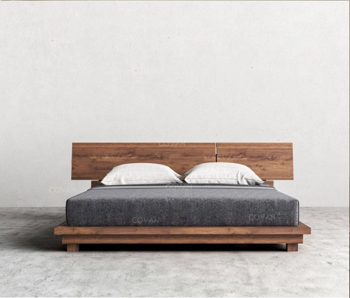 Wooden Furniture-Bed-Simple Modern Oak Bed