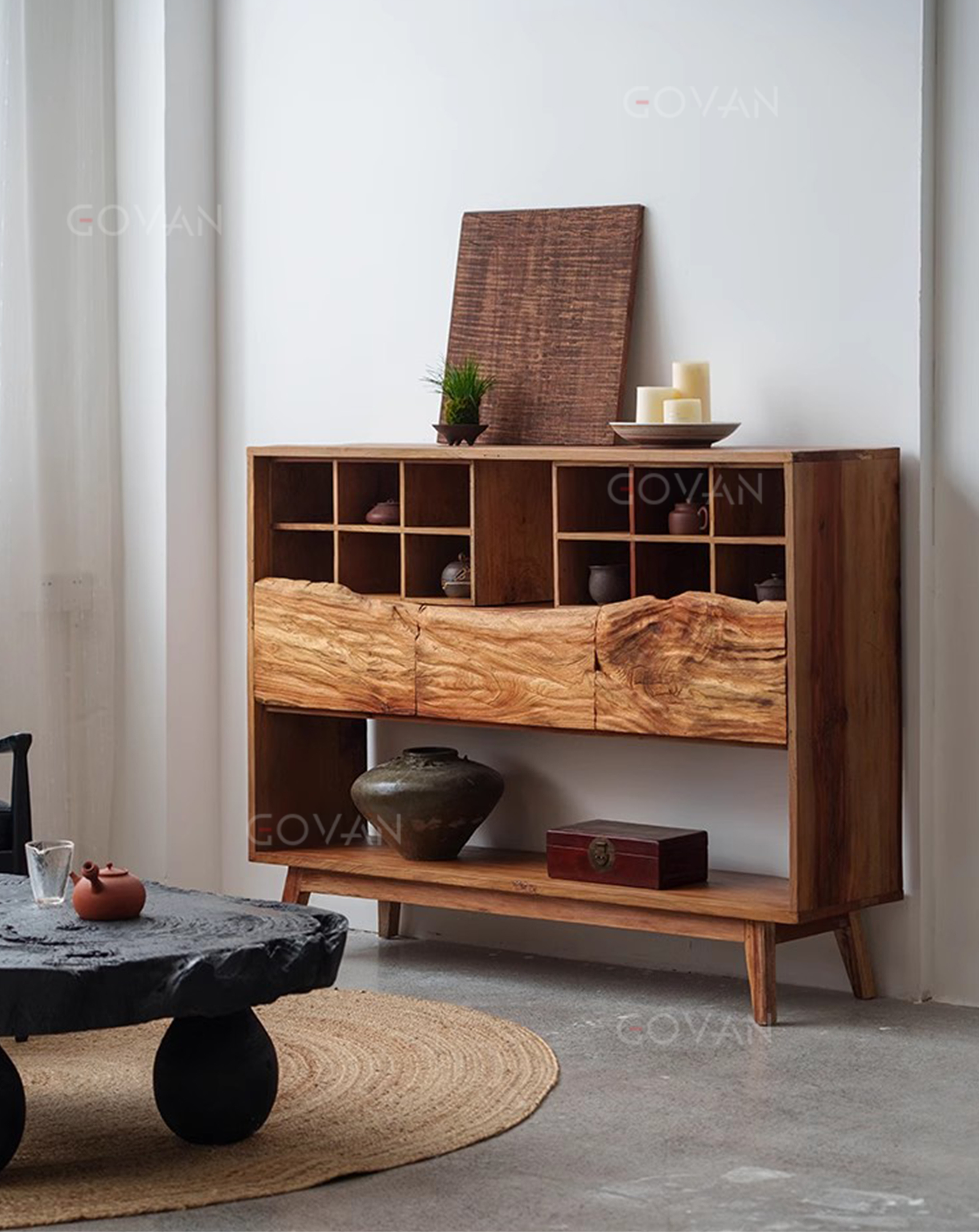Wooden Furniture-Sideboard-Surprise Silent Wind Old Wooden Side Cabinet