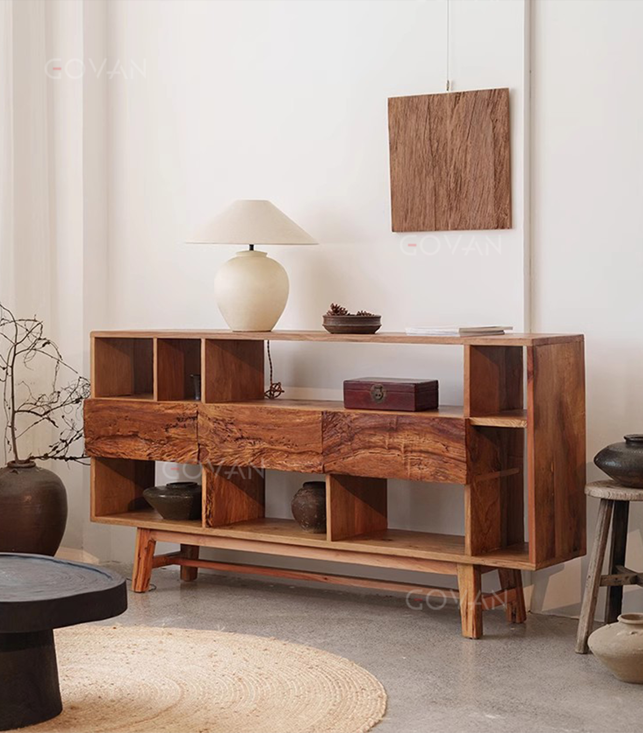 Wooden Furniture-Sideboard-Vintage Solid Wood Old Wood Side Cabinet