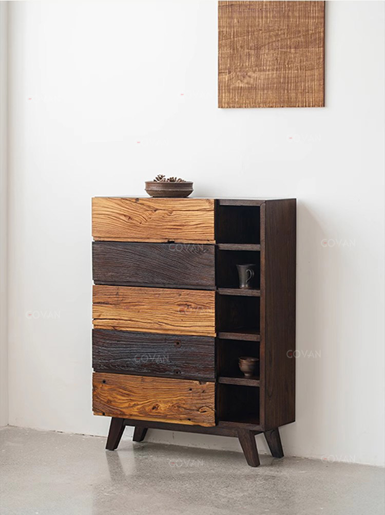 Wooden Furniture-Sideboard-Solid Wood Five-Drawer Cabinet