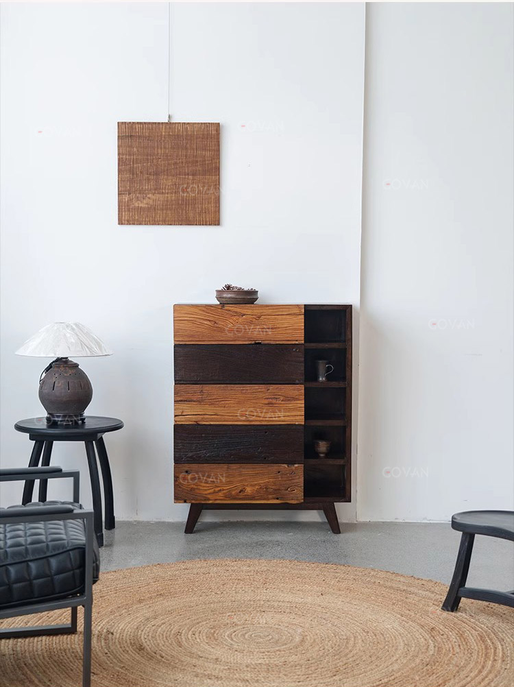 Wooden Furniture-Sideboard-Solid Wood Five-Drawer Cabinet