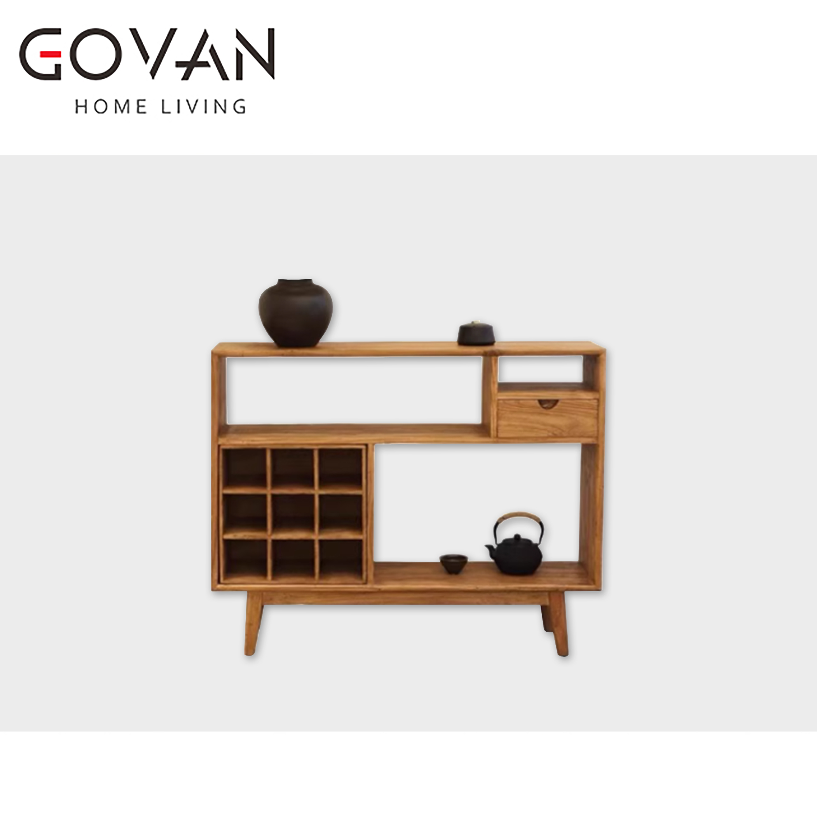Wooden Furniture-Sideboard-New Chinese Square Inch Lattice Entrance Cabinet