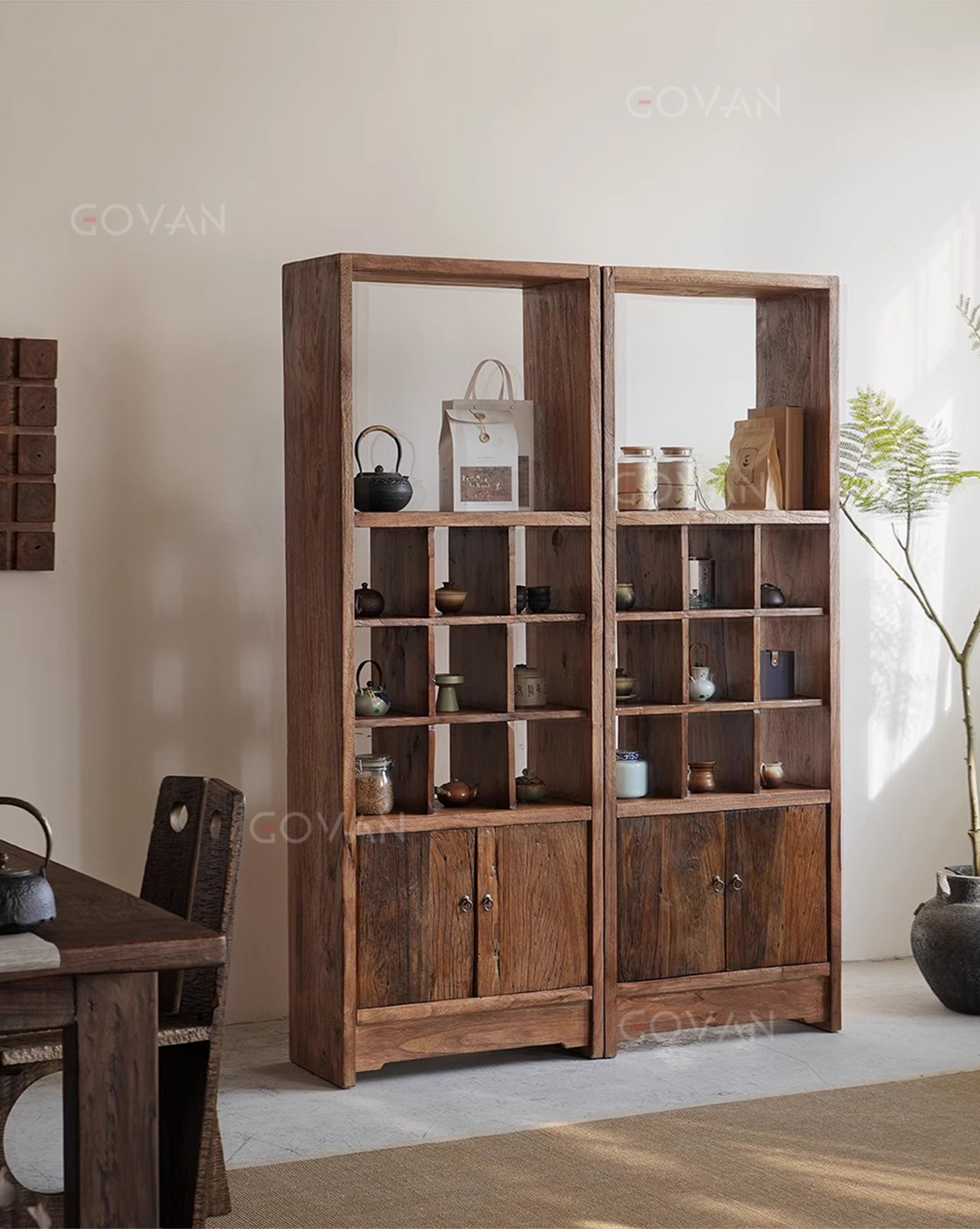 Wooden Furniture-Sideboard-Chinese Museum Shelf
